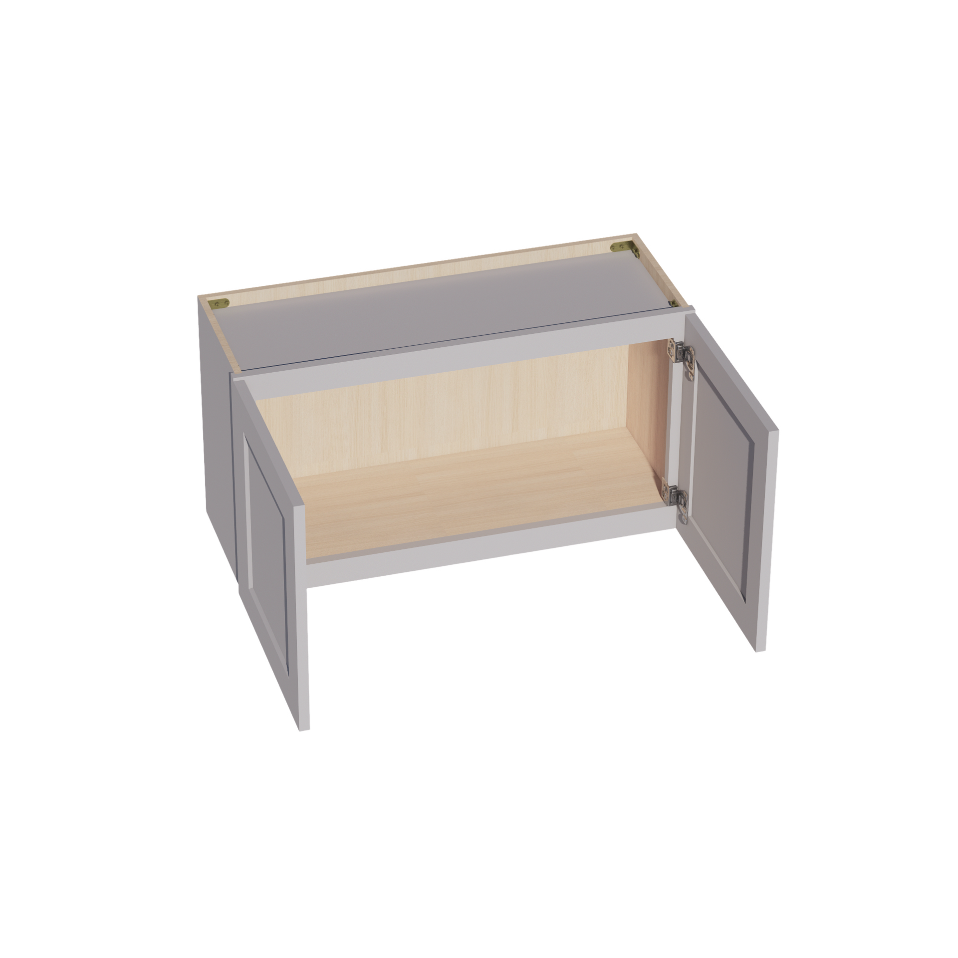 W3318-SLG  Wall Cabinet 2 Doors & 2 Shelves - Shaker Style - Light Grey   33"W x 18"H x 24"D