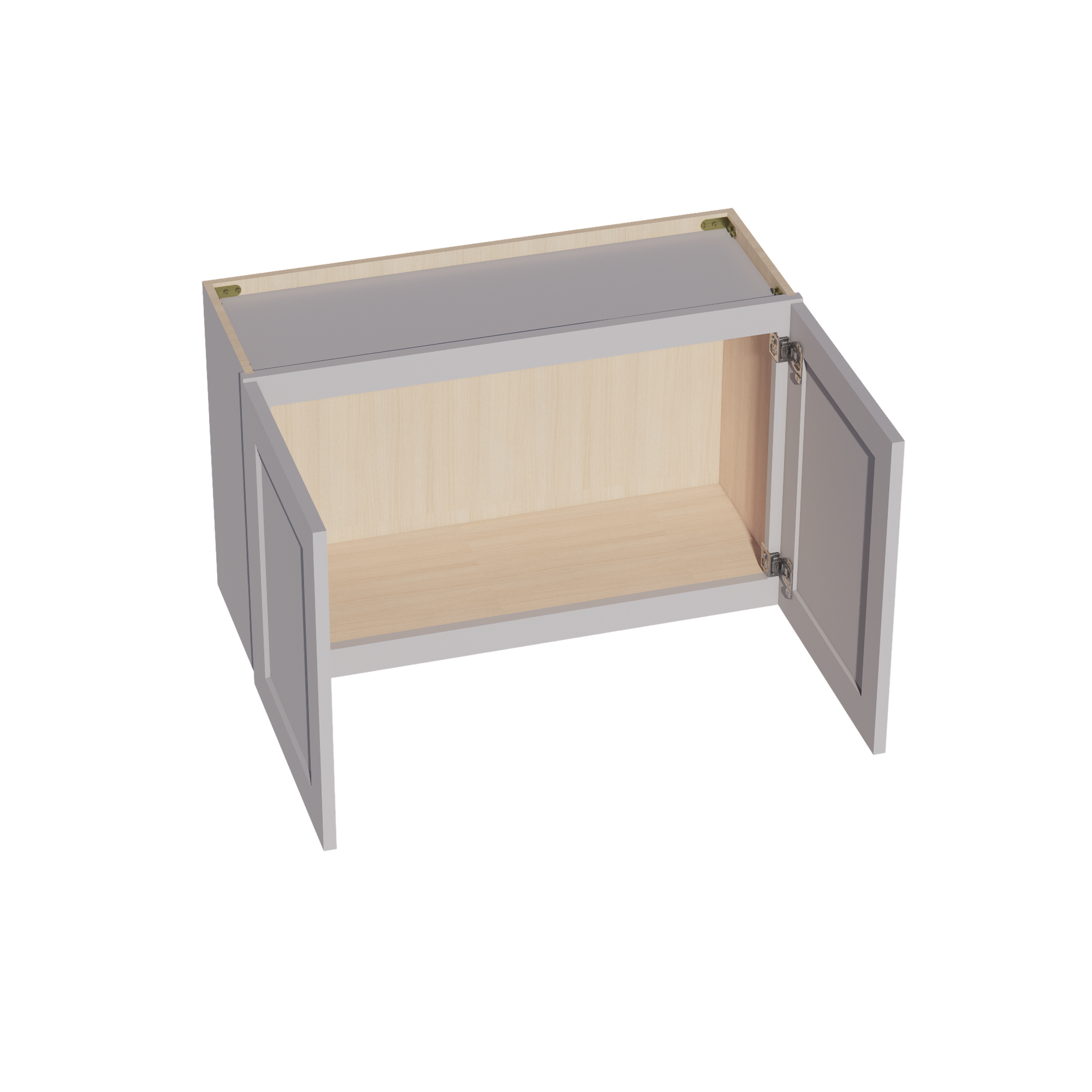 W3321-SLG  Wall Cabinet 2 Doors & 2 Shelves - Shaker Style - Light Grey   33"W x 21"H x 12"D