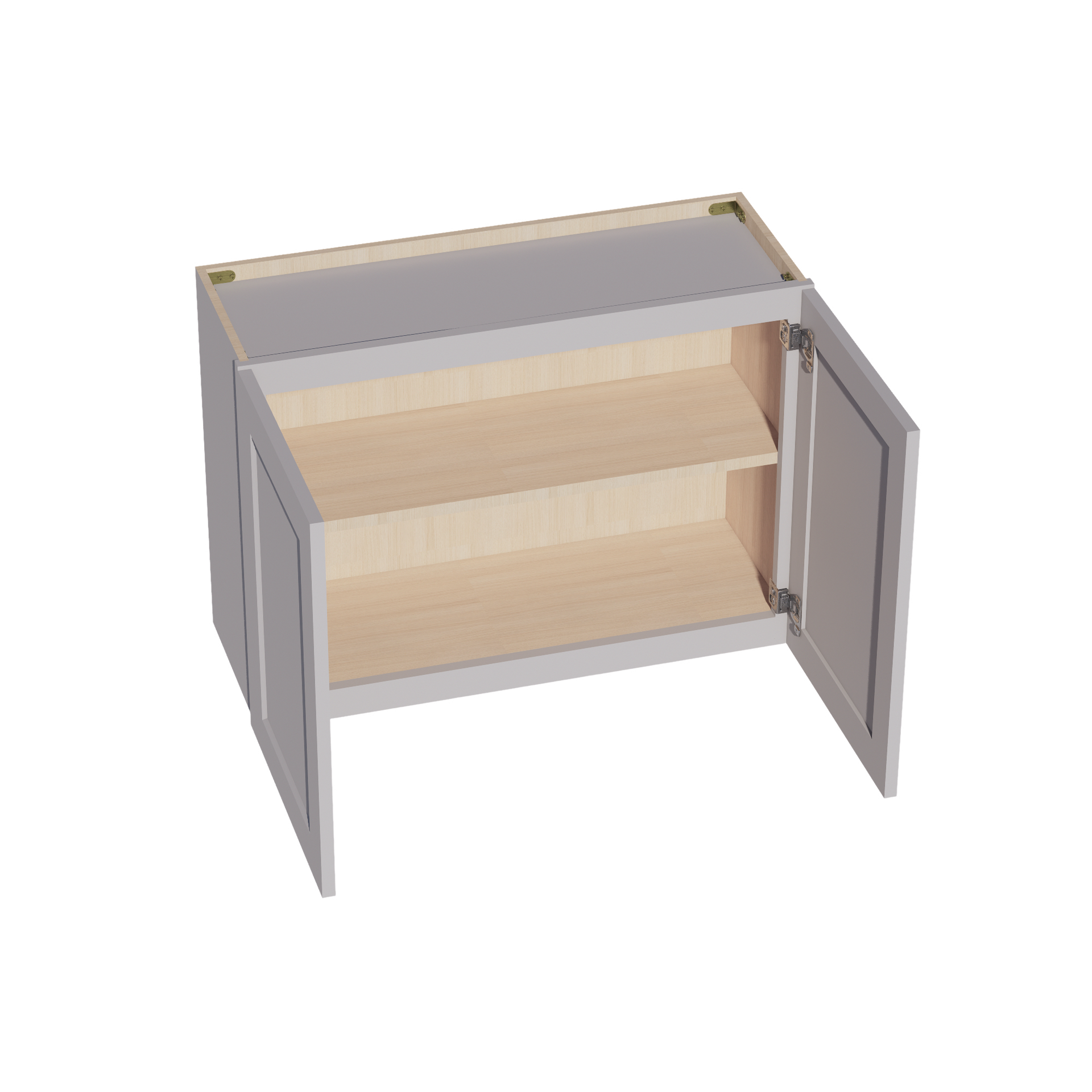 W3324-SLG  Wall Cabinet 2 Doors & 2 Shelves - Shaker Style - Light Grey   33"W x 24"H x 24"D
