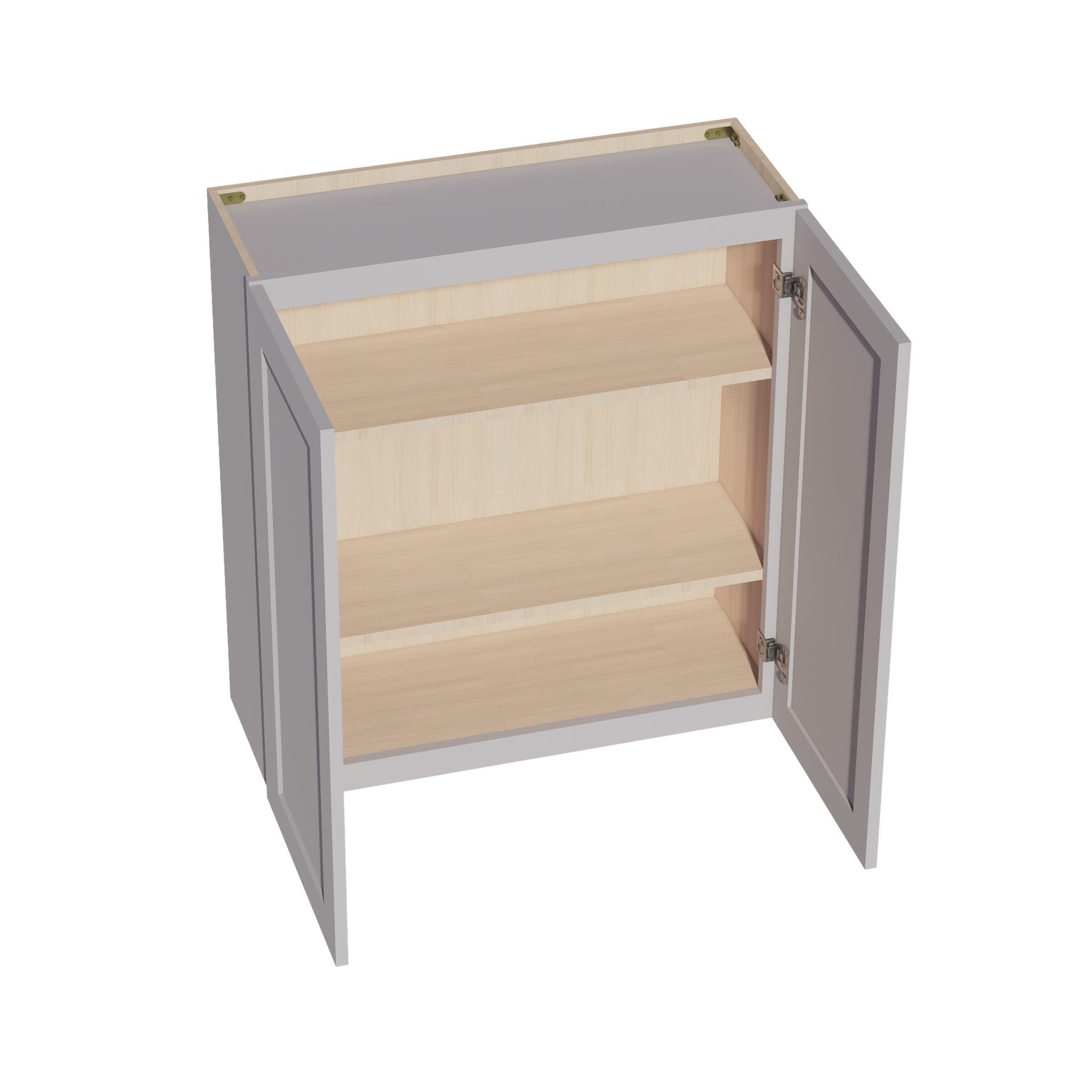 W3336-SLG  Wall Cabinet 2 Doors & 2 Shelves - Shaker Style - Light Grey   33"W x 36"H x 12"D