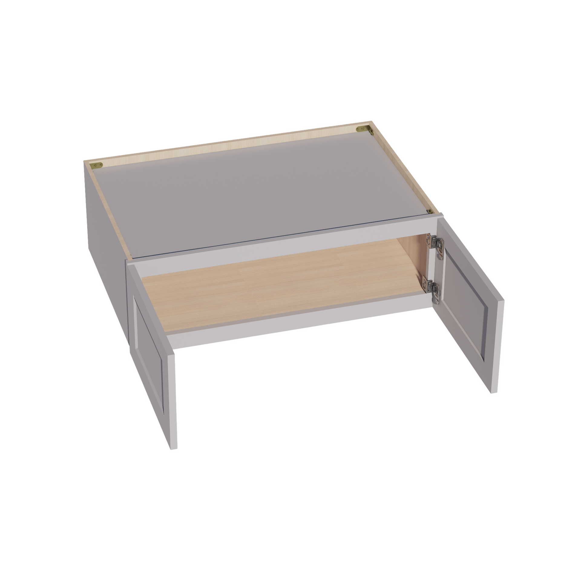 W361224-SLG  Wall Cabinet 2 Doors & 2 Shelves - Shaker Style - Light Grey   36"W x 12"H x 12"D