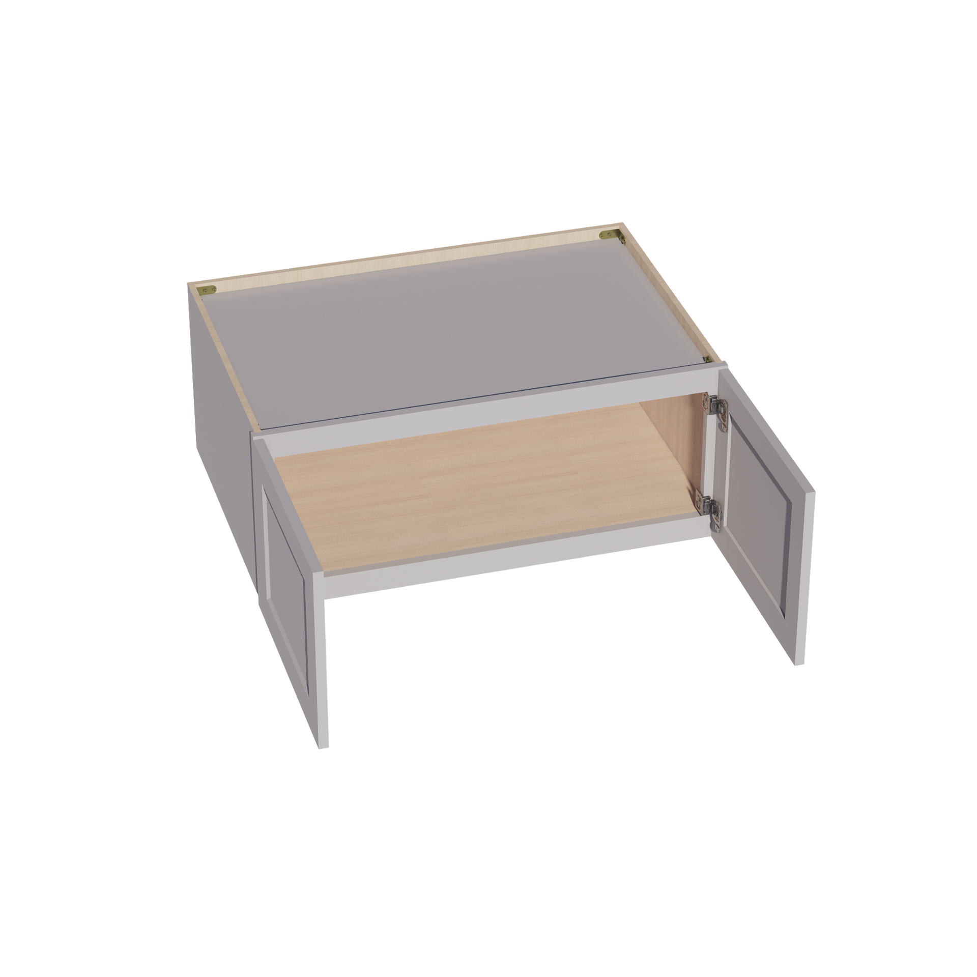 W361524-SLG  Wall Cabinet 2 Doors & 2 Shelves - Shaker Style - Light Grey   36"W x 15"H x 12"D