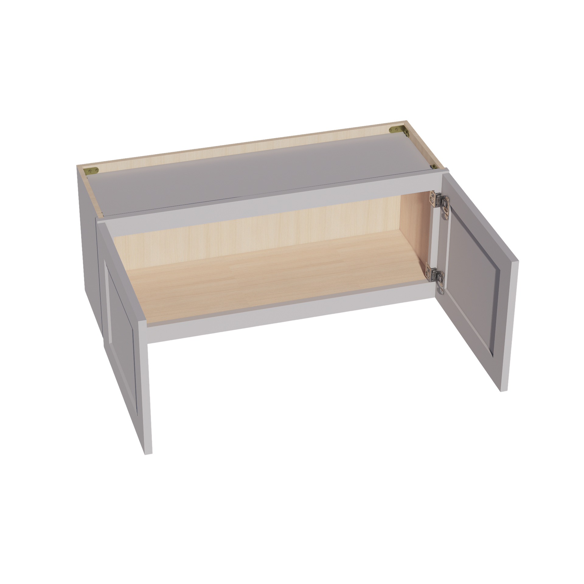 W3615-SLG: Shaker Light Grey 36"W x 15"H 2 Doors Standard Wall Bridge Cabinet