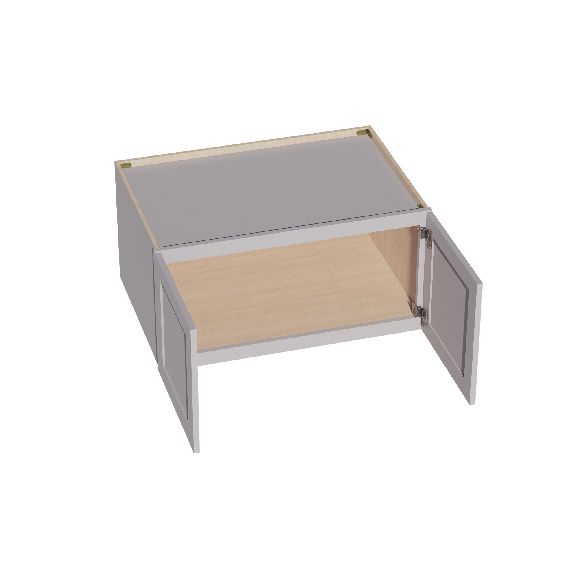 W361824-SLG: Shaker Light Grey 36"W x 18"H x 24"D 2 Doors Standard Bridge Wall Cabinet