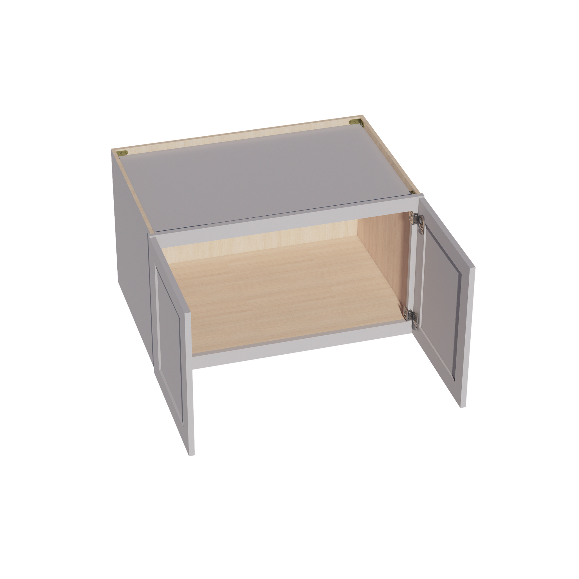 W362124-SLG: Shaker Light Grey 36"W x 21"H x 24"D 2 Doors & 1 Shelf Standard Bridge Wall Cabinet