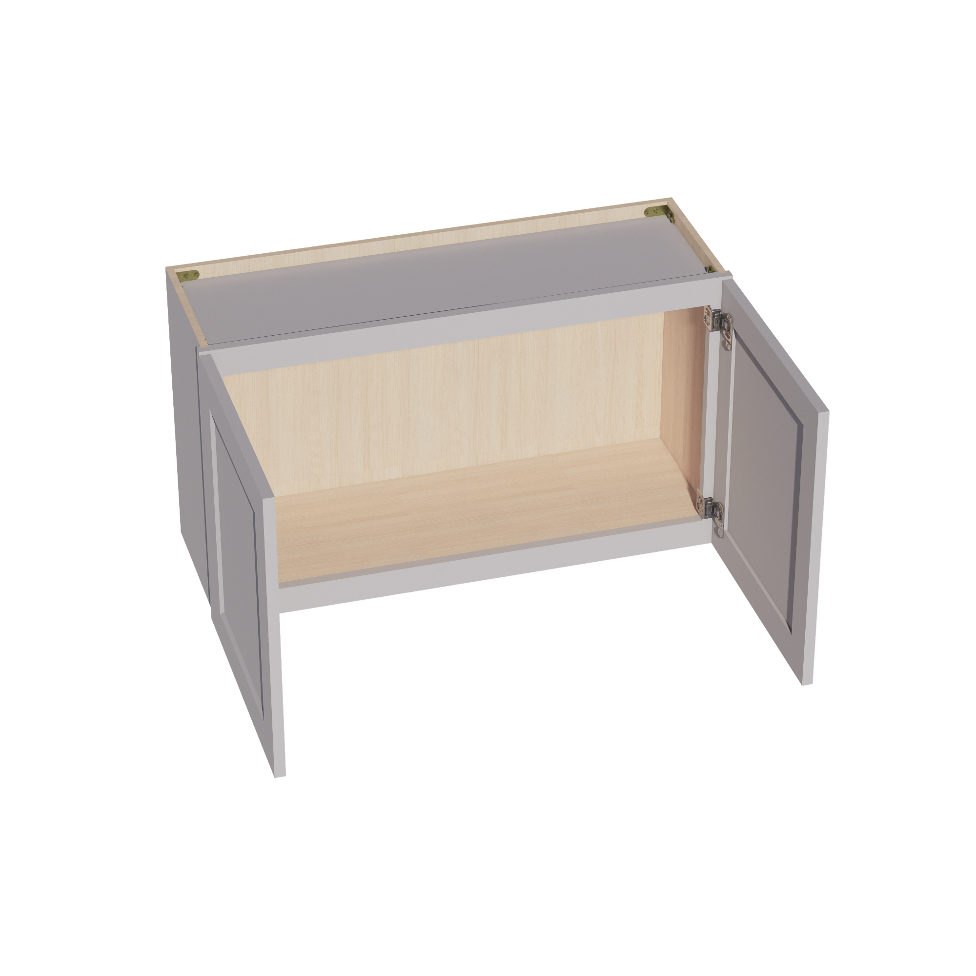 W3621-SLG: Shaker Light Grey 36"W x 21"H 2 Doors Standard Wall Bridge Cabinet