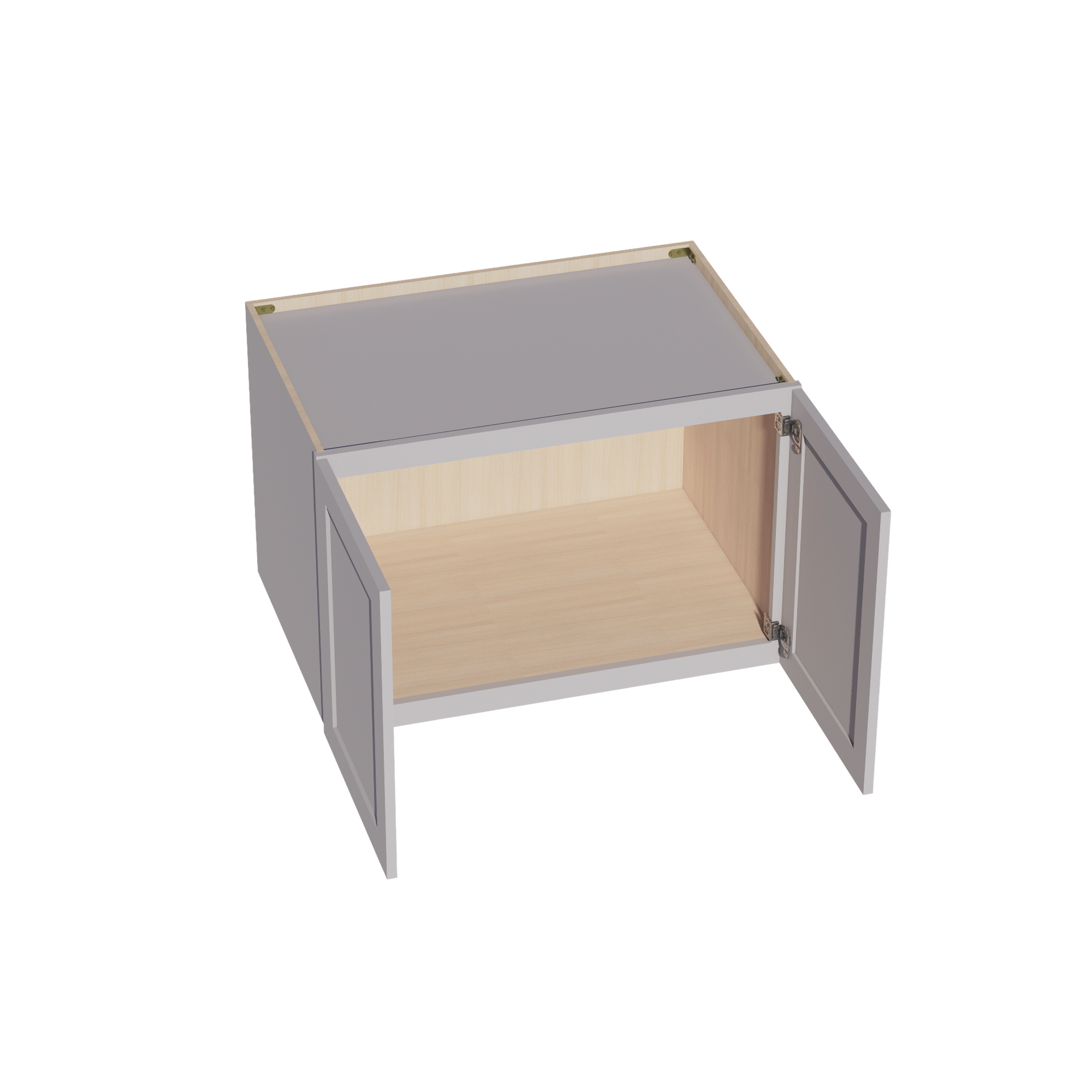 W362424-SLG: Shaker Light Grey 36"W x 24"H x 24"D 2 Doors & 1 Shelf Standard Bridge Wall Cabinet