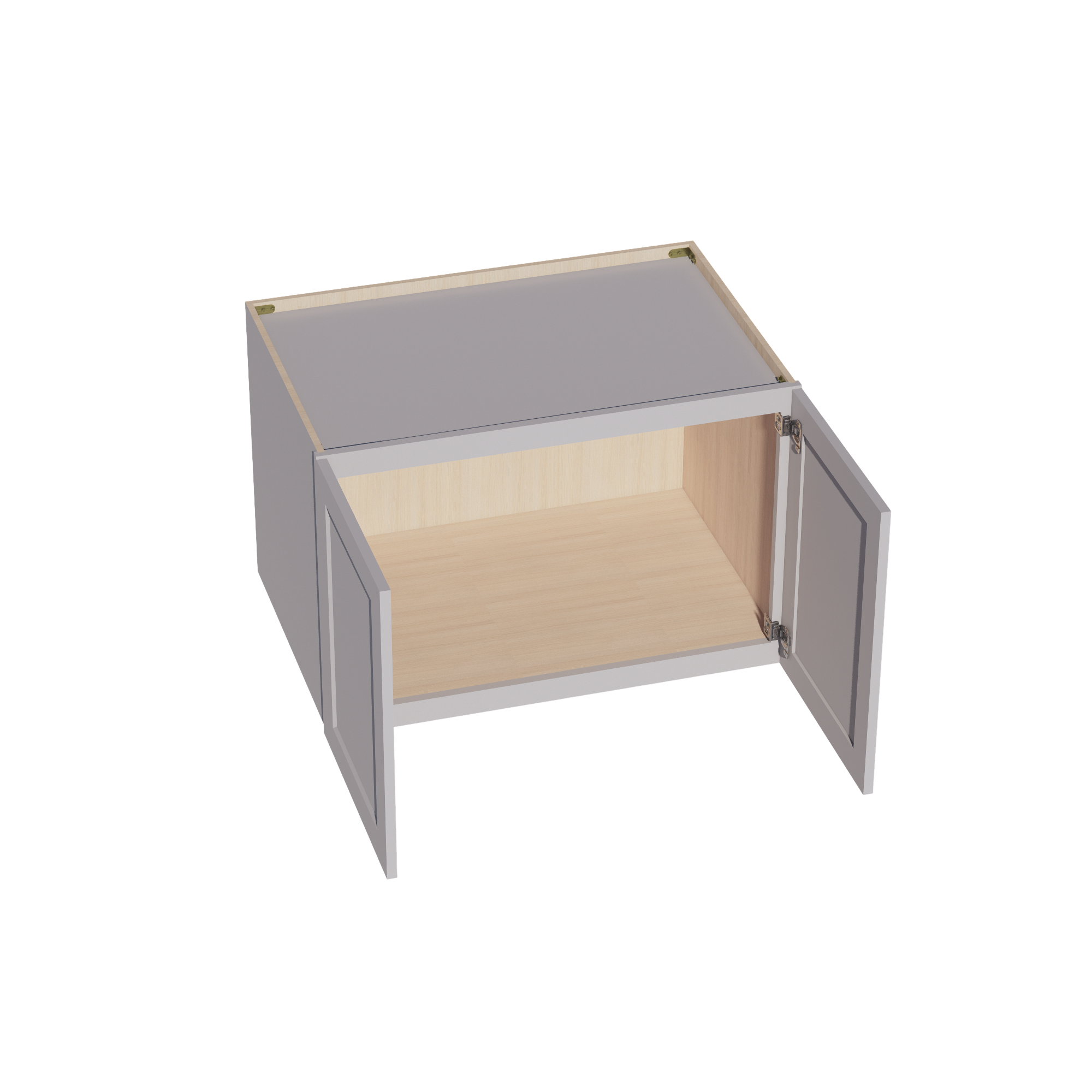 W362424-SLG: Shaker Light Grey 36"W x 24"H x 24"D 2 Doors & 1 Shelf Standard Bridge Wall Cabinet