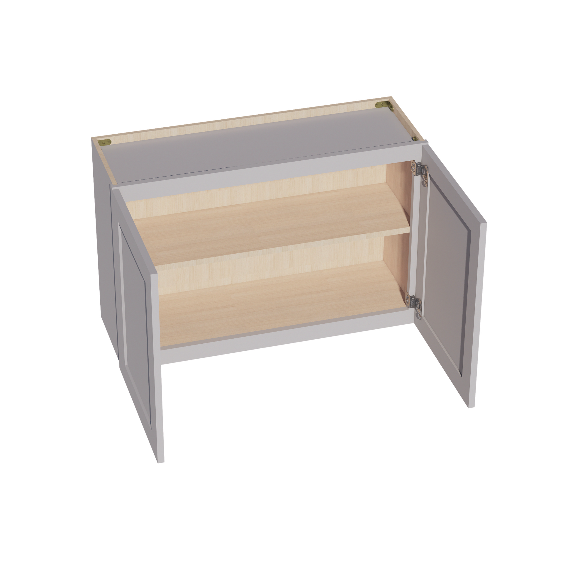 W3624-SLG: Shaker Light Grey 36"W x 24"H 2 Doors Standard Wall Bridge Cabinet