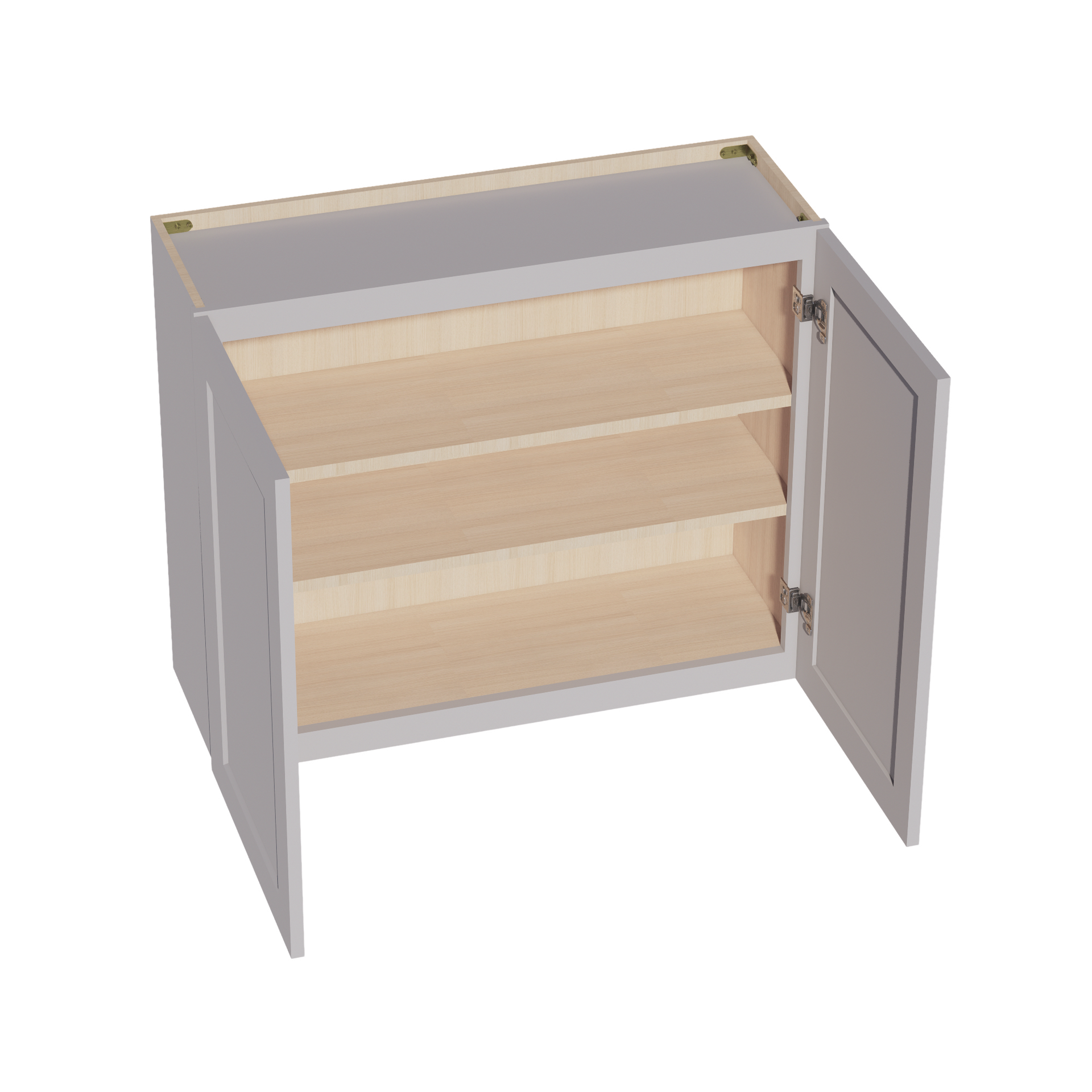 W3630-SLG: Shaker Light Grey 36"W x 30"H 2 Doors & 2 Shelves Standard Wall Cabinet