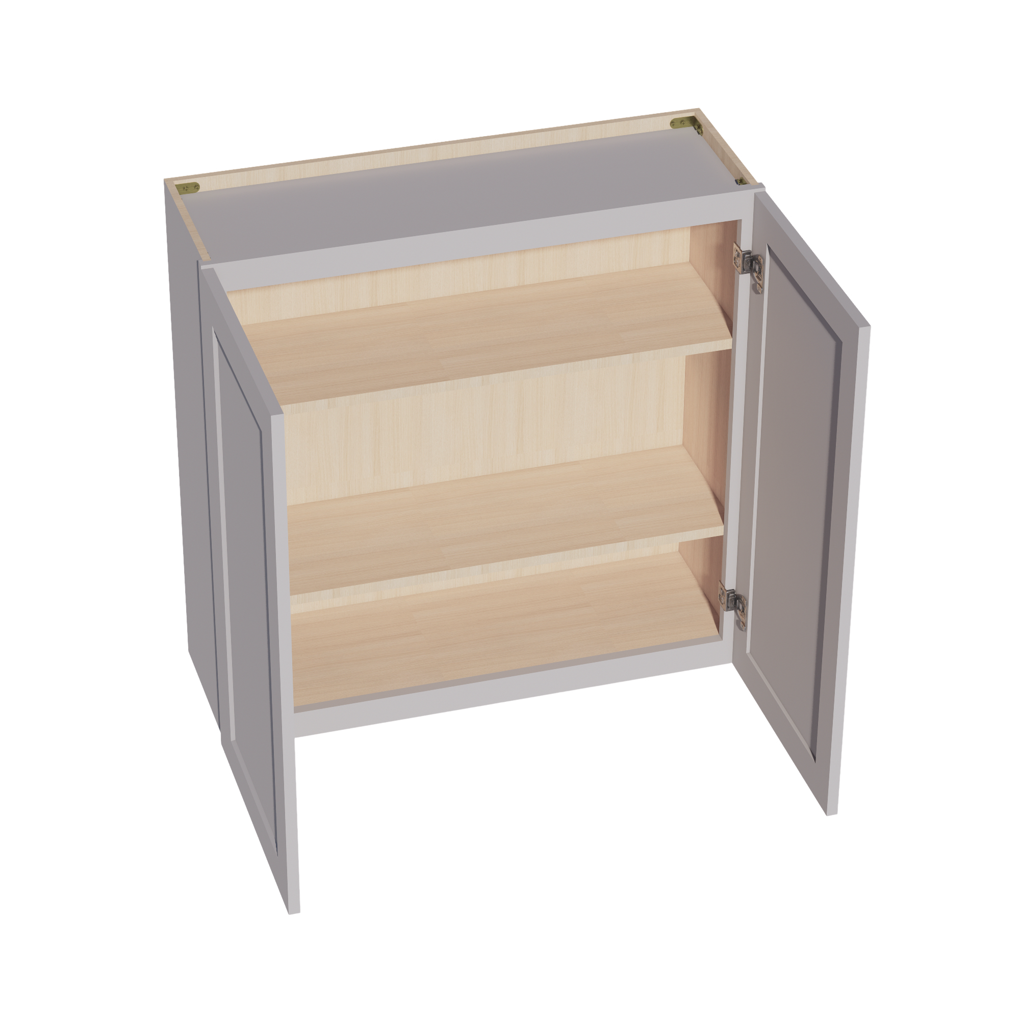 W3636-SLG: Shaker Light Grey 36"W x 36"H 2 Doors & 2 Shelves Standard Wall Cabinet