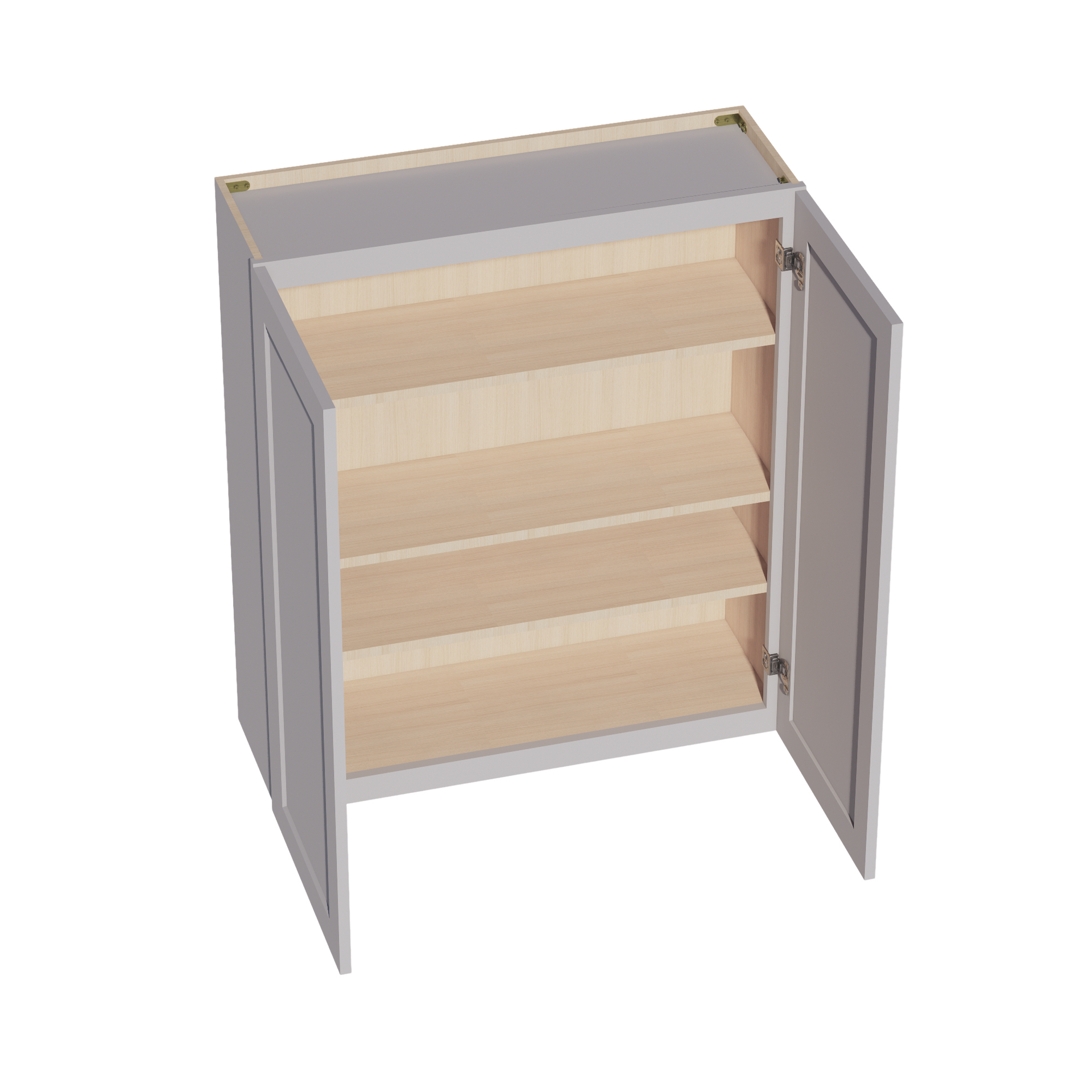 W3642-SLG  Wall Cabinet 2 Doors & 2 Shelves - Shaker Style - Light Grey   36"W x 42"H x 12"D