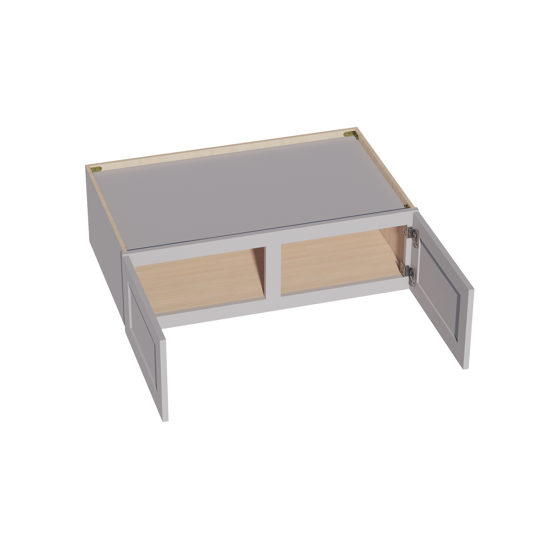 W391224-SLG: Shaker Light Grey 39"W x 12"H x 24"D 2 Doors Standard Bridge Wall Cabinet