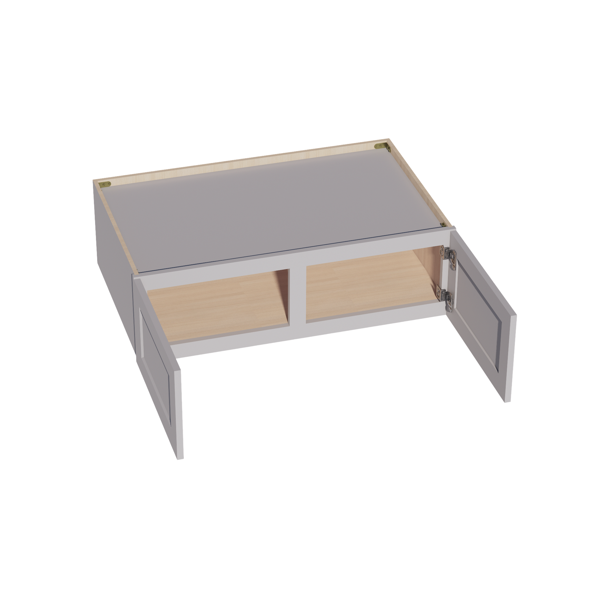 W391224-SLG: Shaker Light Grey 39"W x 12"H x 24"D 2 Doors Standard Bridge Wall Cabinet