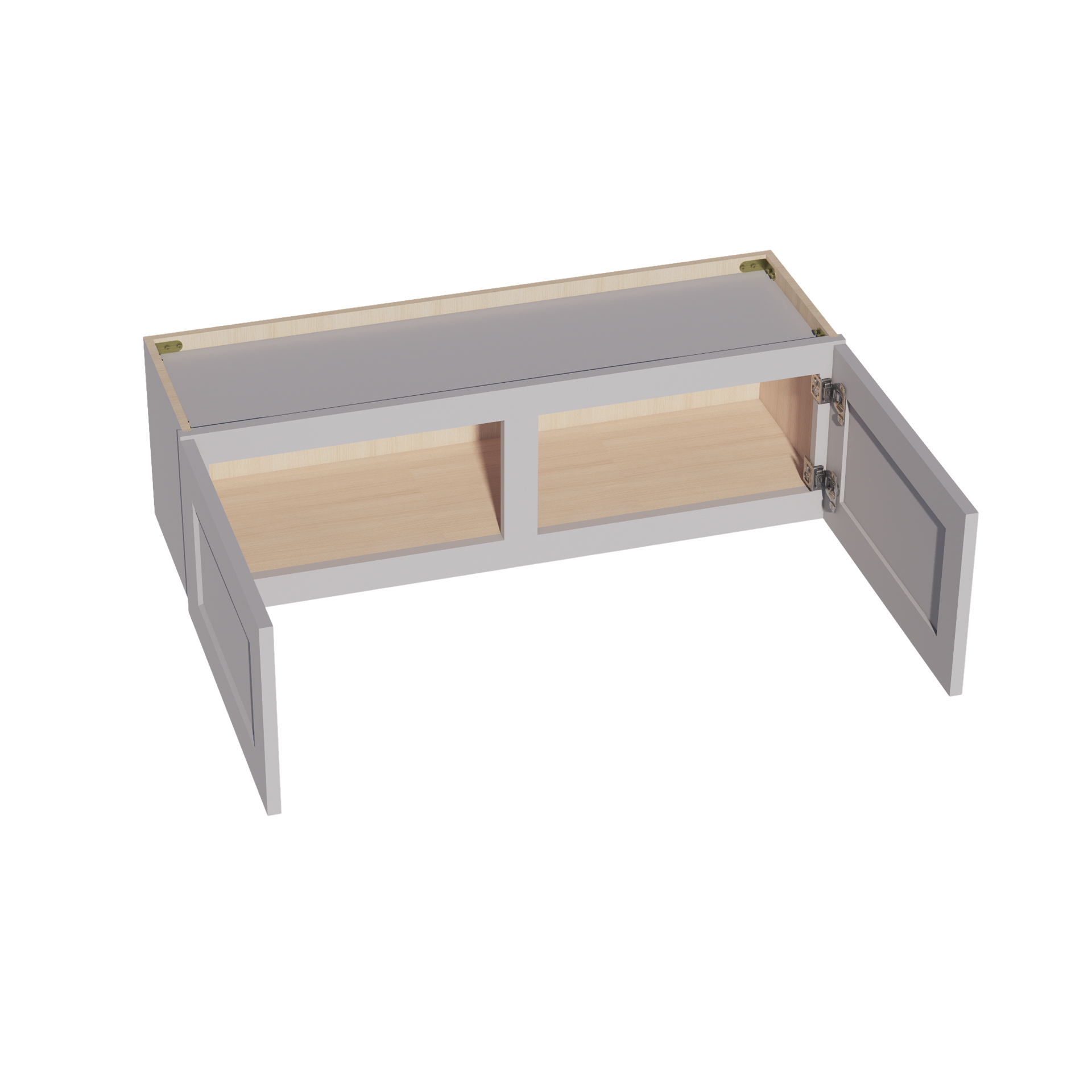W3912-SLG: Shaker Light Grey 39"W x 12"H 2 Doors Standard Wall Bridge Cabinet