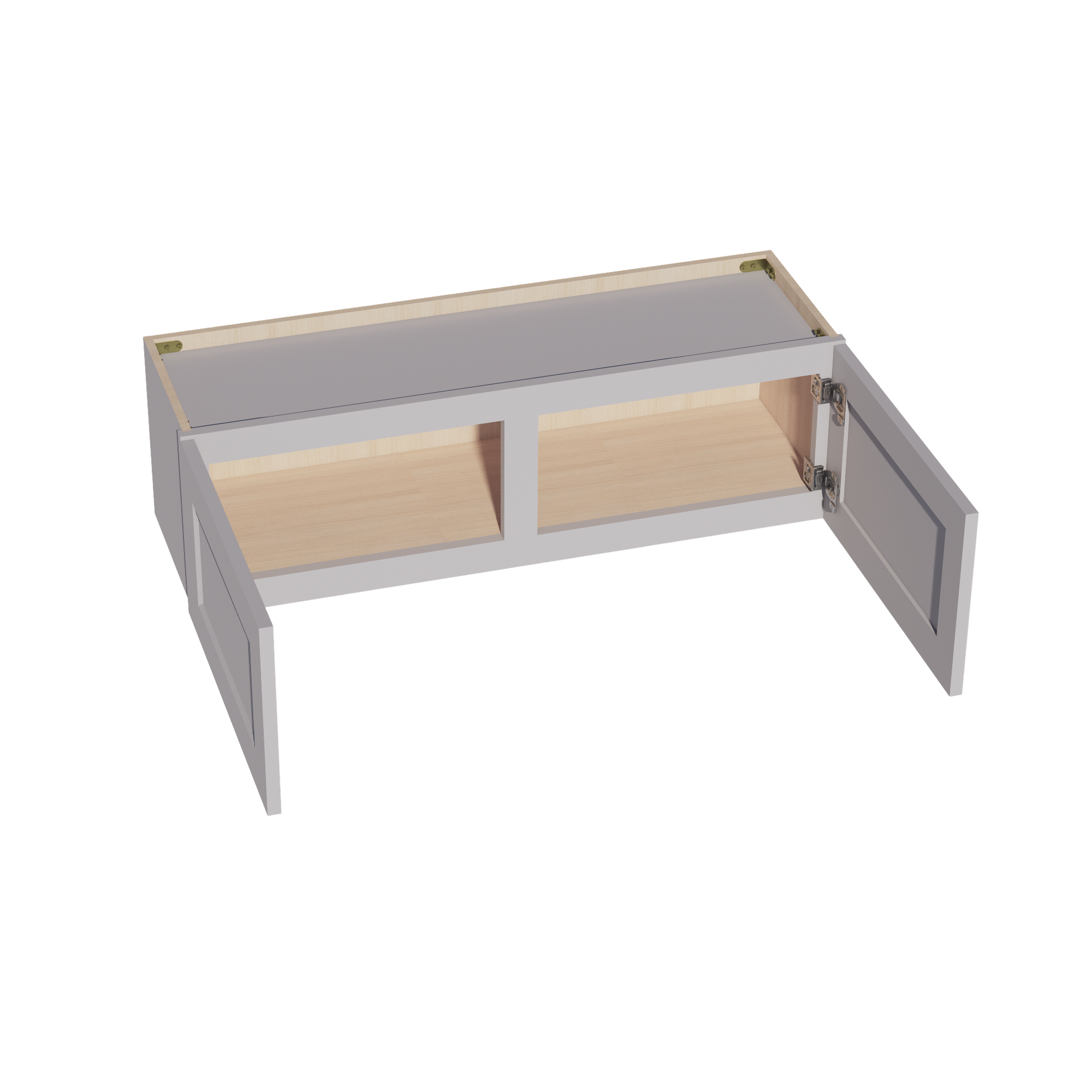 W3912-SLG: Shaker Light Grey 39"W x 12"H 2 Doors Standard Wall Bridge Cabinet