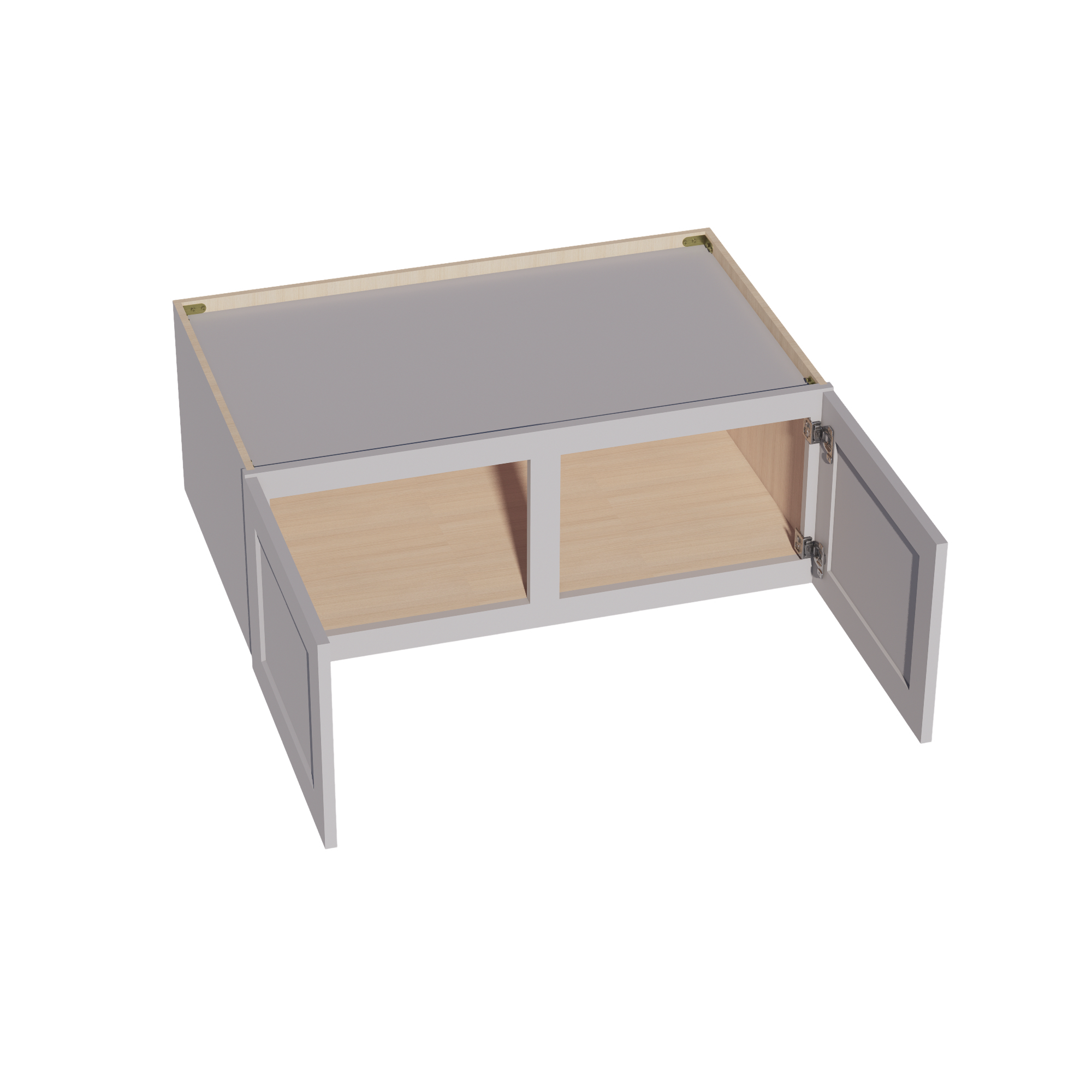 W391524-SLG: Shaker Light Grey 39"W x 15"H x 24"D 2 Doors Standard Bridge Wall Cabinet