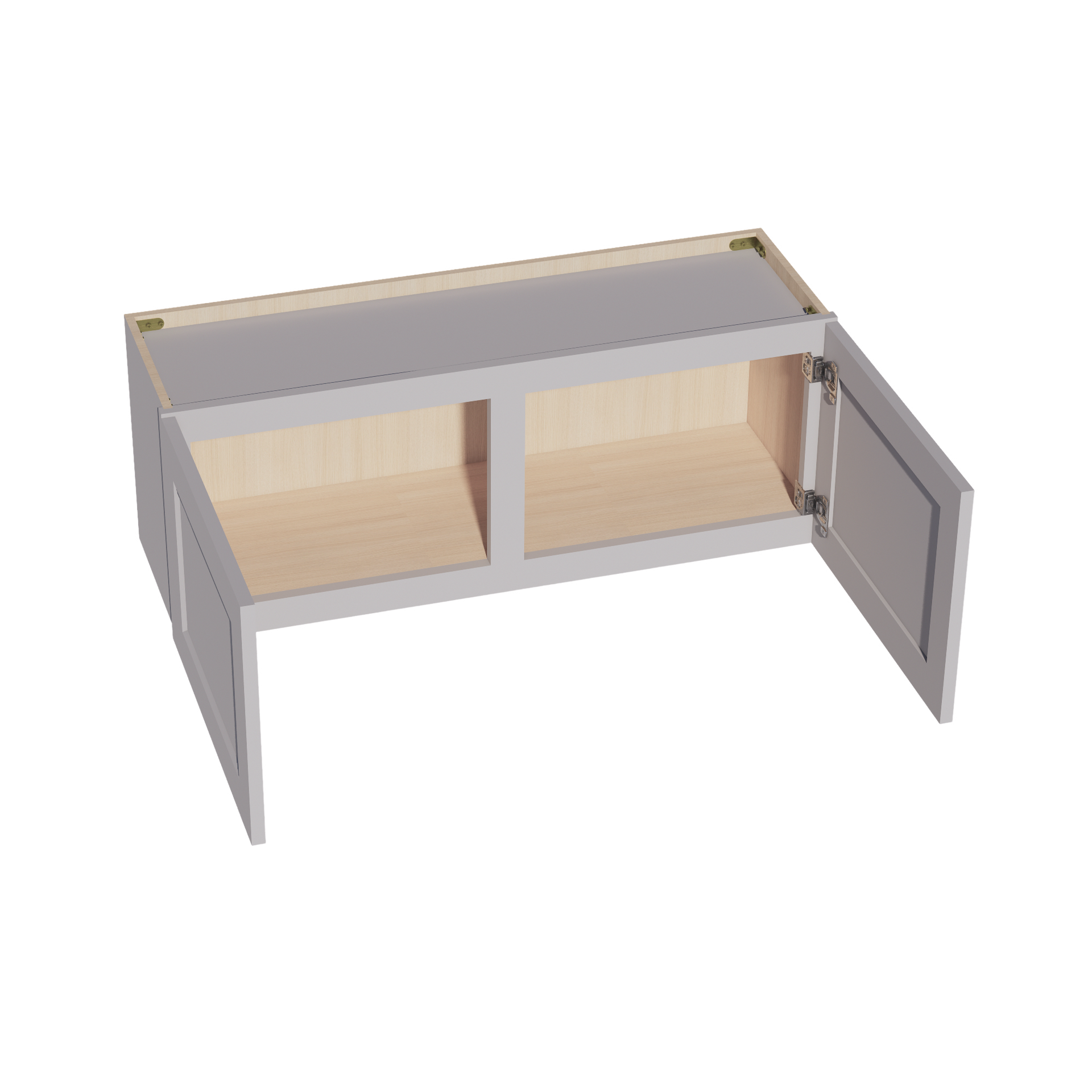 W3915-SLG: Shaker Light Grey 39"W x 15"H 2 Doors Standard Wall Bridge Cabinet