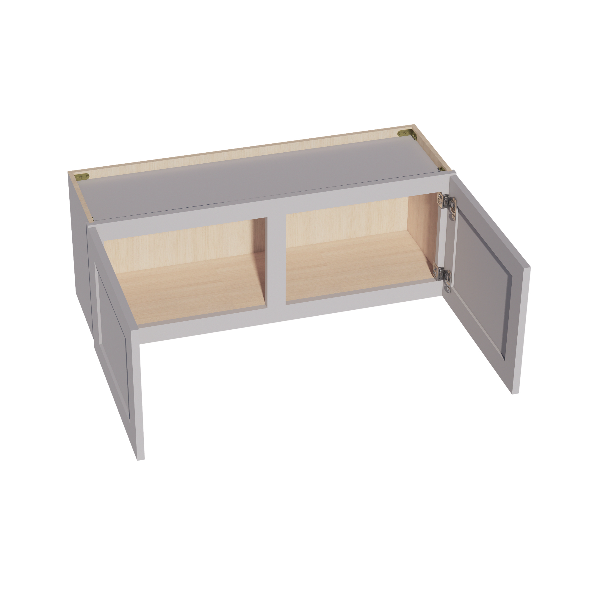 W3915-SLG: Shaker Light Grey 39"W x 15"H 2 Doors Standard Wall Bridge Cabinet