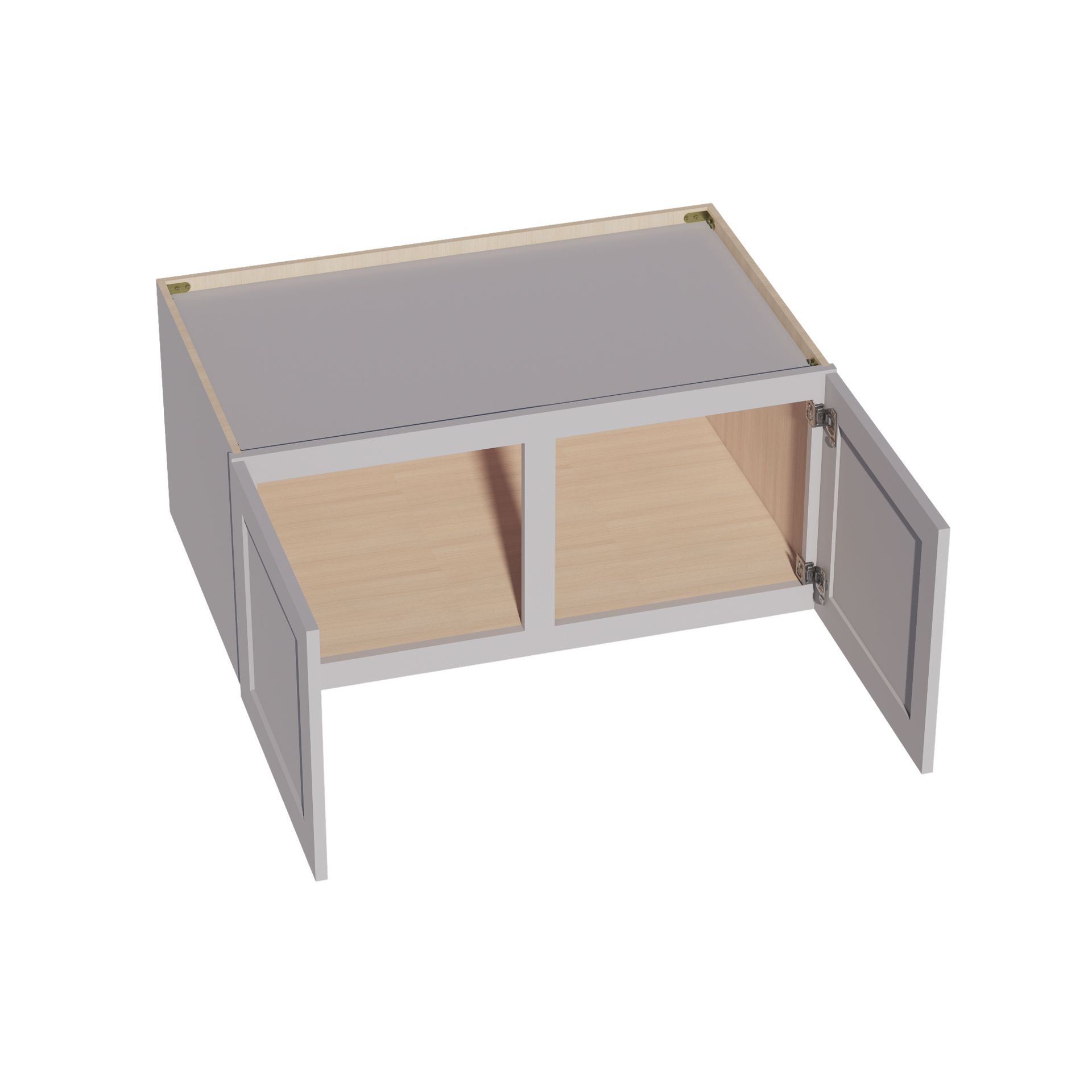 W391824-SLG: Shaker Light Grey 39"W x 18"H x 24"D 2 Doors Standard Bridge Wall Cabinet