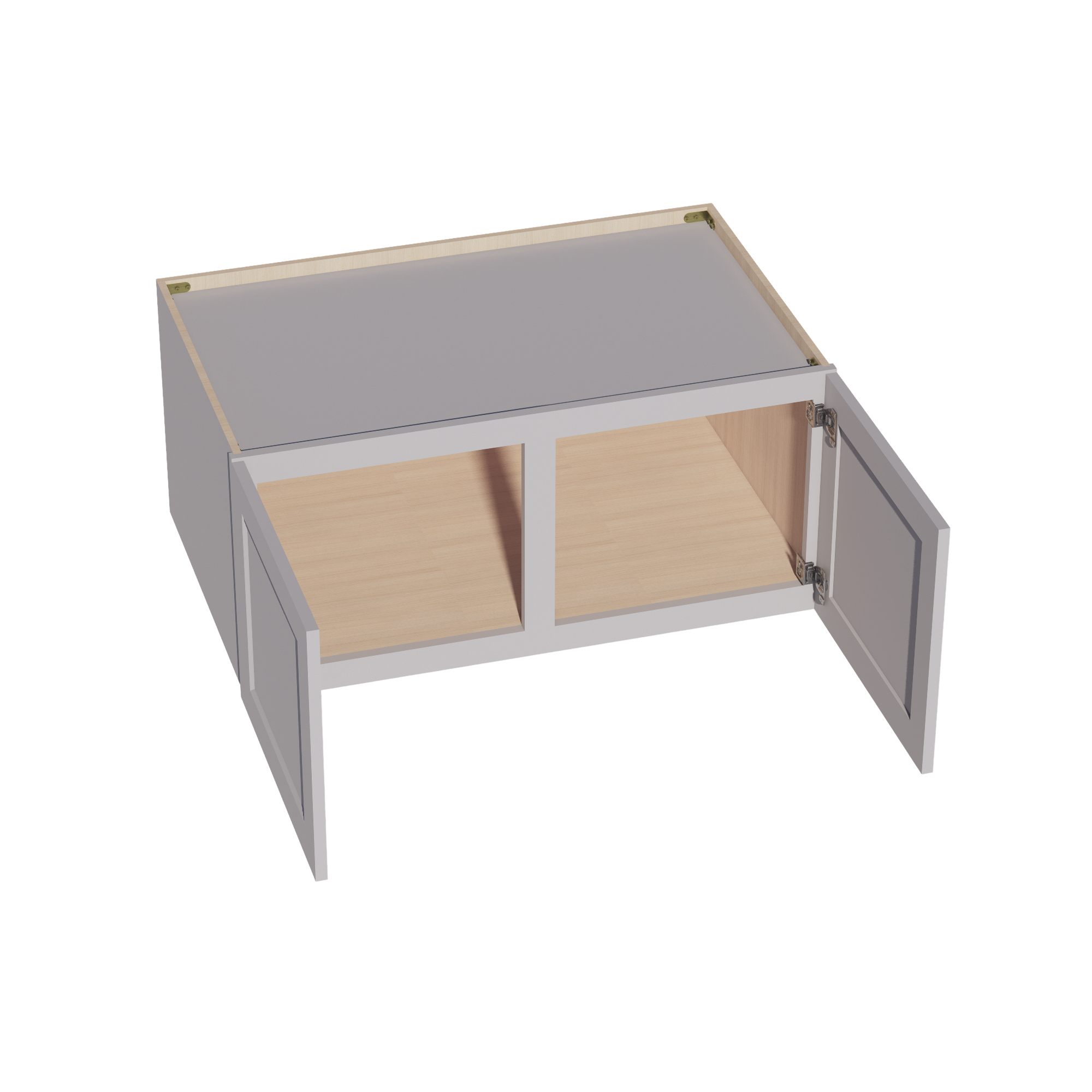 W391824-SLG: Shaker Light Grey 39"W x 18"H x 24"D 2 Doors Standard Bridge Wall Cabinet