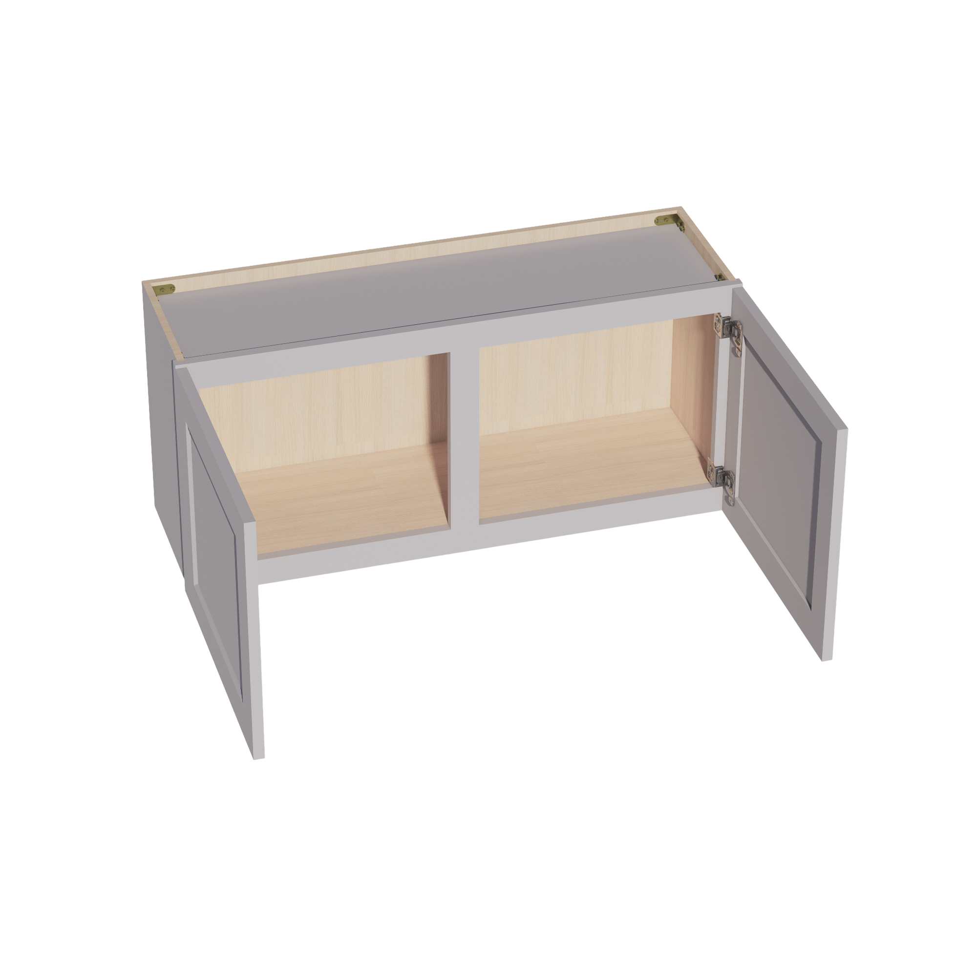 W3918-SLG: Shaker Light Grey 39"W x 18"H 2 Doors Standard Wall Bridge Cabinet