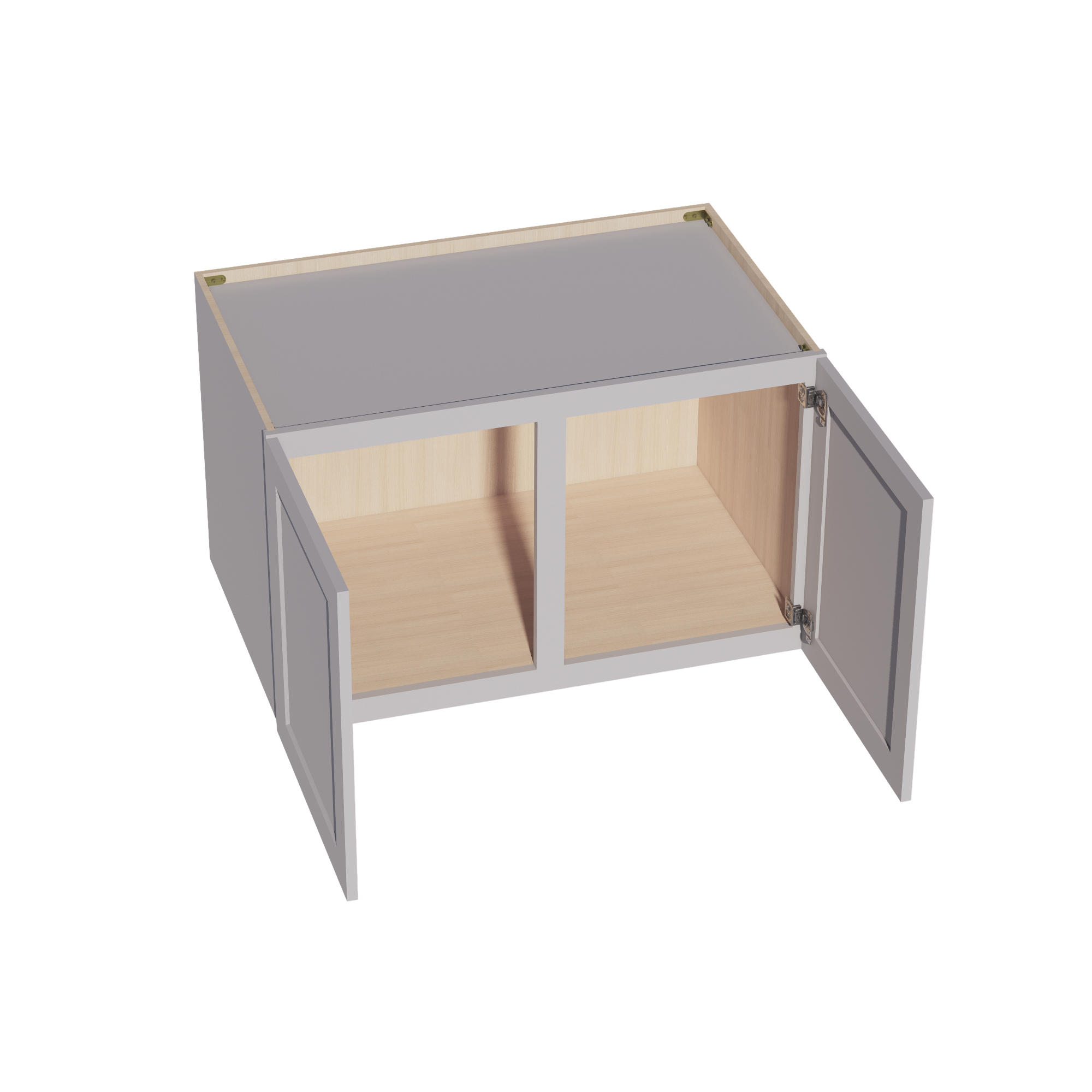 W392424-SLG: Shaker Light Grey 39"W x 24"H x 24"D 2 Doors & 1 Shelf Standard Bridge Wall Cabinet