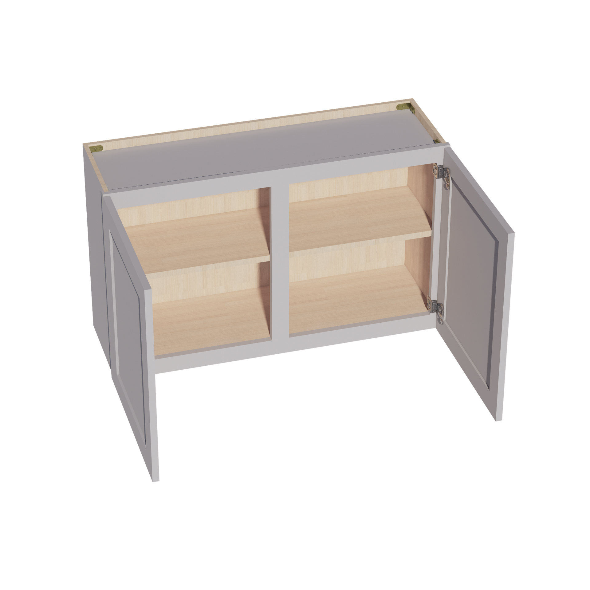 W3924-SLG: Shaker Light Grey 39"W x 24"H 2 Doors Standard Wall Bridge Cabinet