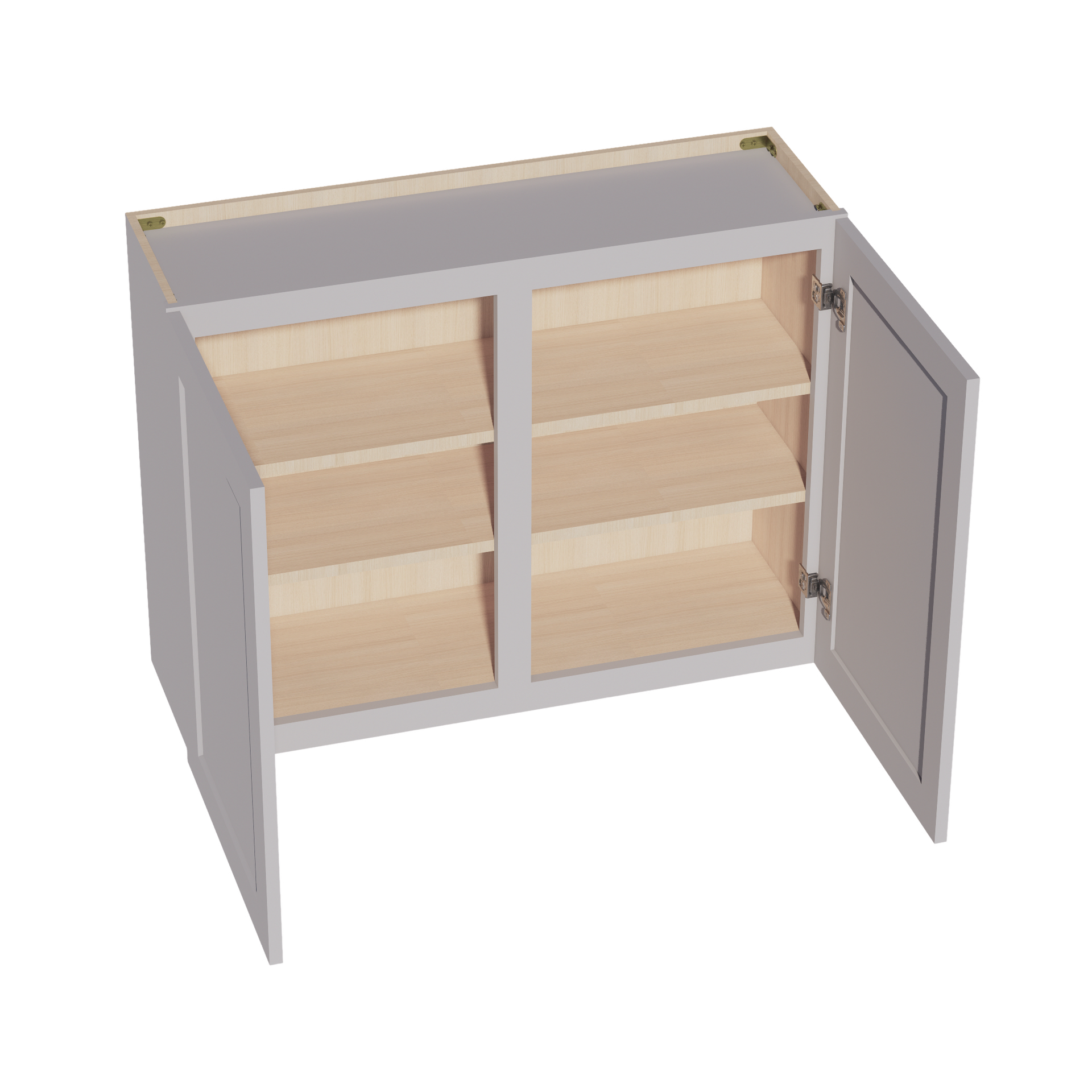 W3930-SLG: Shaker Light Grey 39"W x 30"H 2 Doors & 2 Shelves Standard Wall Cabinet