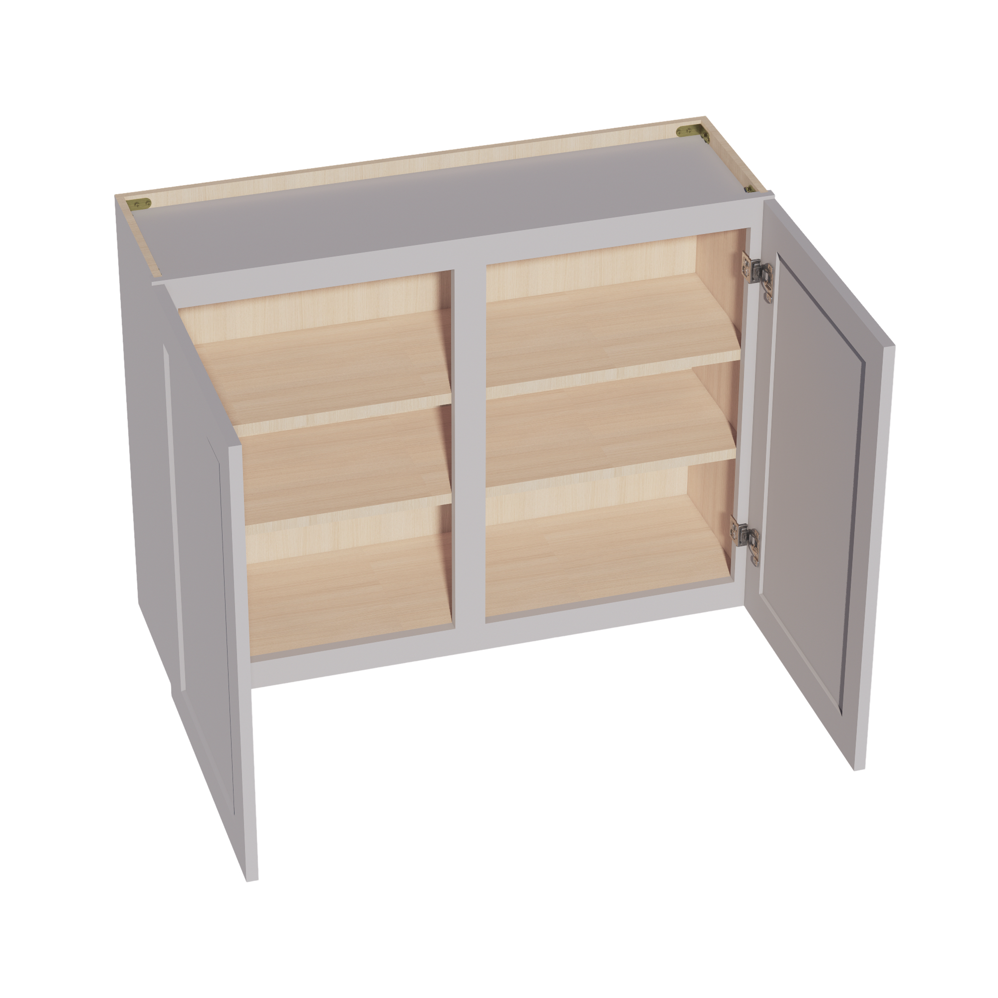 W3930-SLG: Shaker Light Grey 39"W x 30"H 2 Doors & 2 Shelves Standard Wall Cabinet