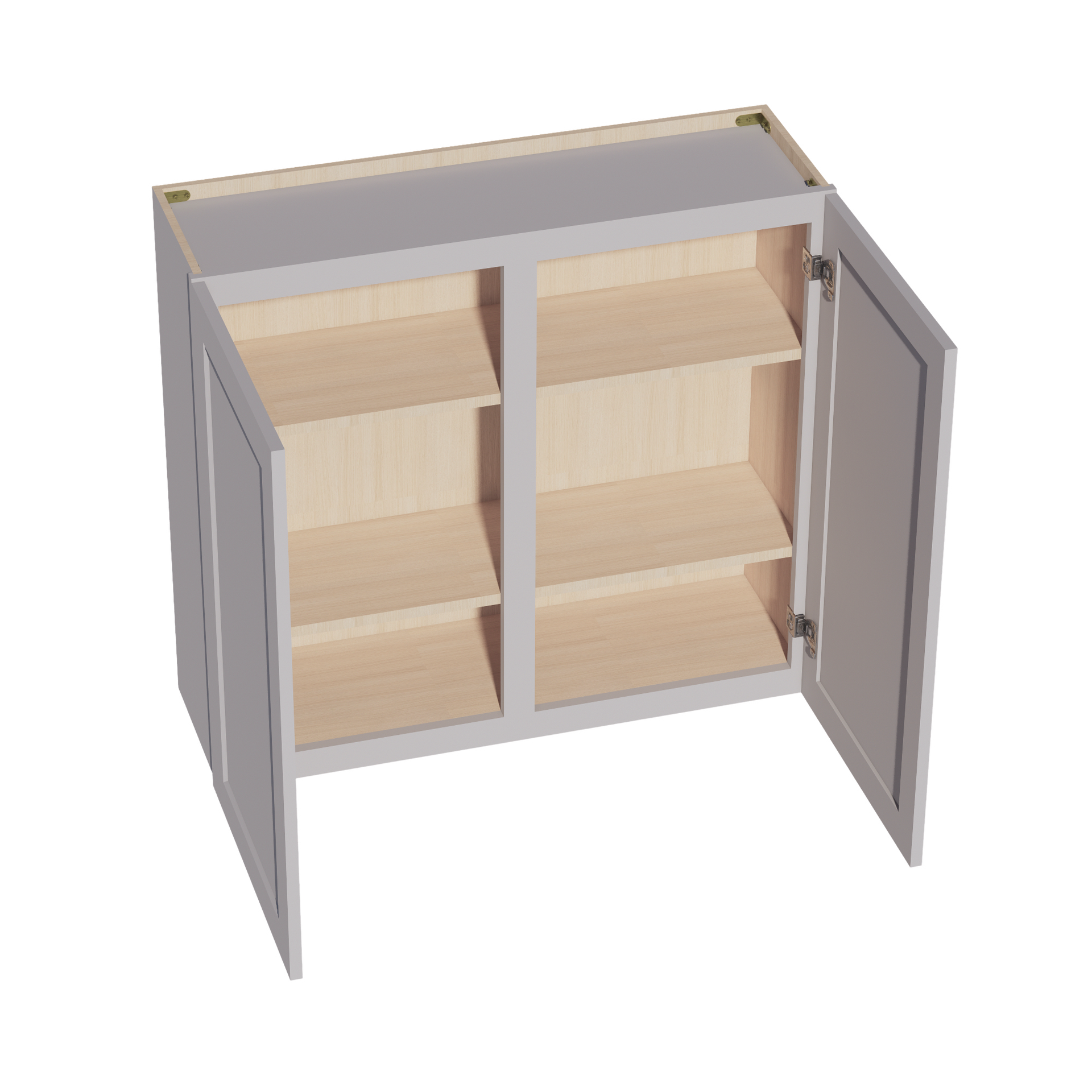 W3936-SLG: Shaker Light Grey 39"W x 36"H 2 Doors & 2 Shelves Standard Wall Cabinet