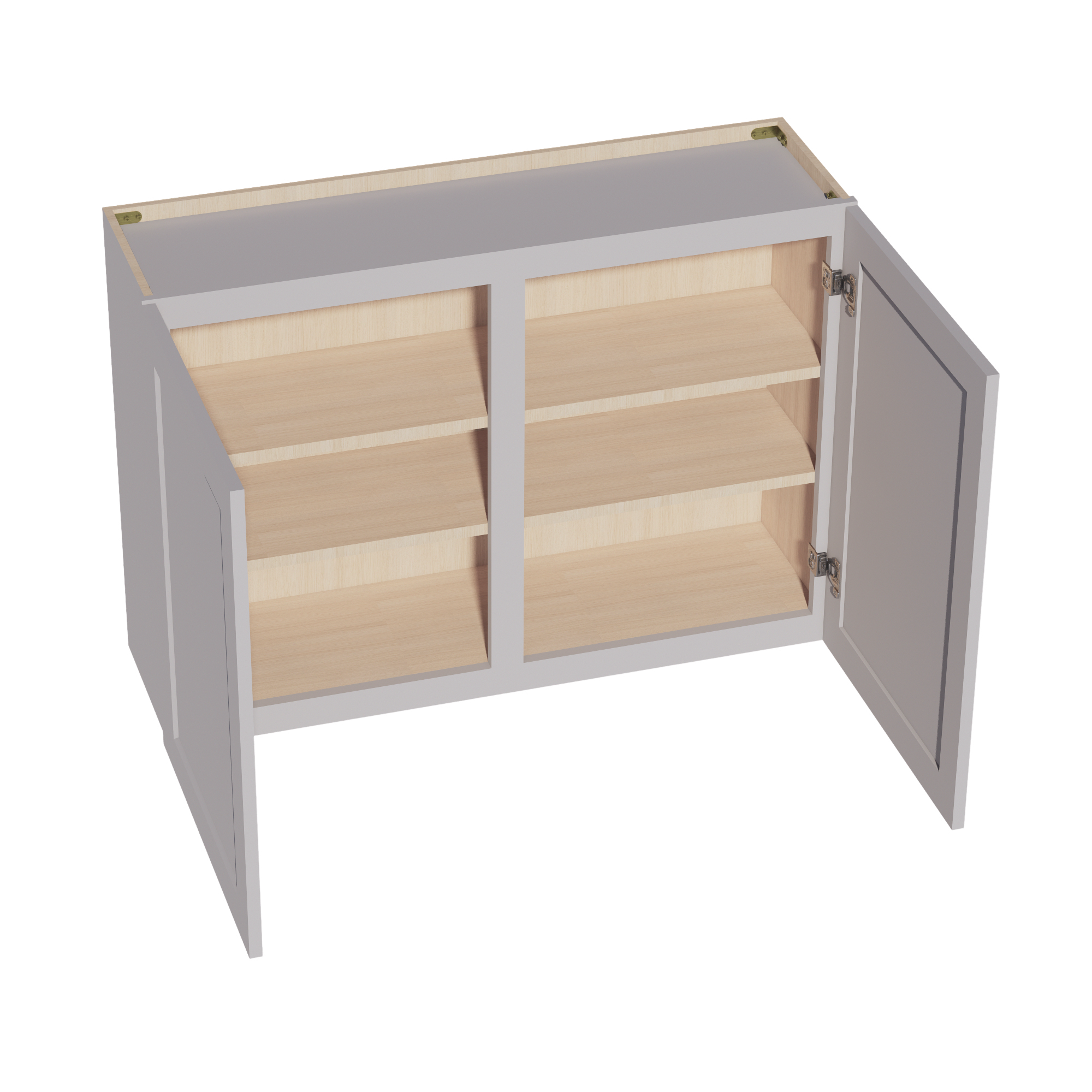 W4230-SLG: Shaker Light Grey 42"W x 30"H 2 Doors & 2 Shelves Standard Wall Cabinet