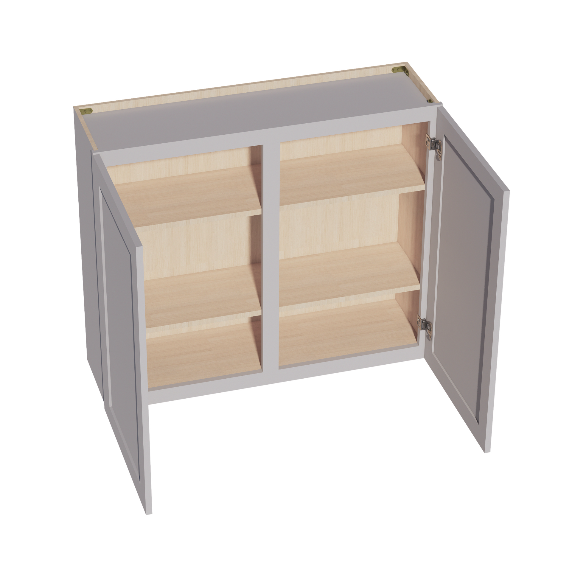 W4236-SLG: Shaker Light Grey 42"W x 36"H 2 Doors & 2 Shelves Standard Wall Cabinet