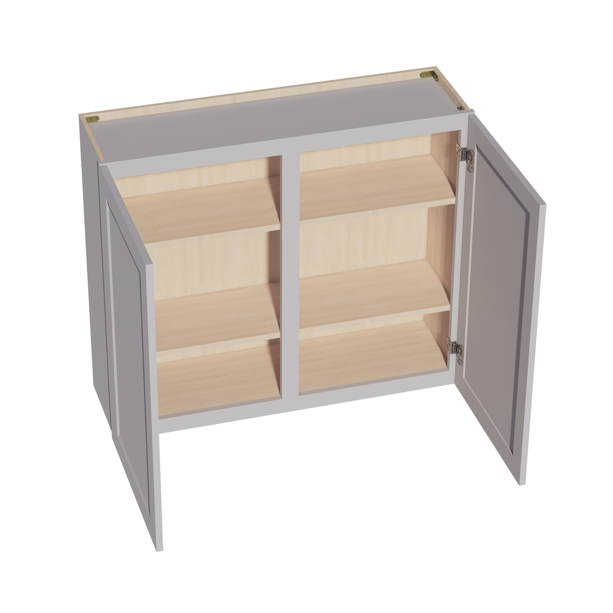 W4236-SLG: Shaker Light Grey 42"W x 36"H 2 Doors & 2 Shelves Standard Wall Cabinet