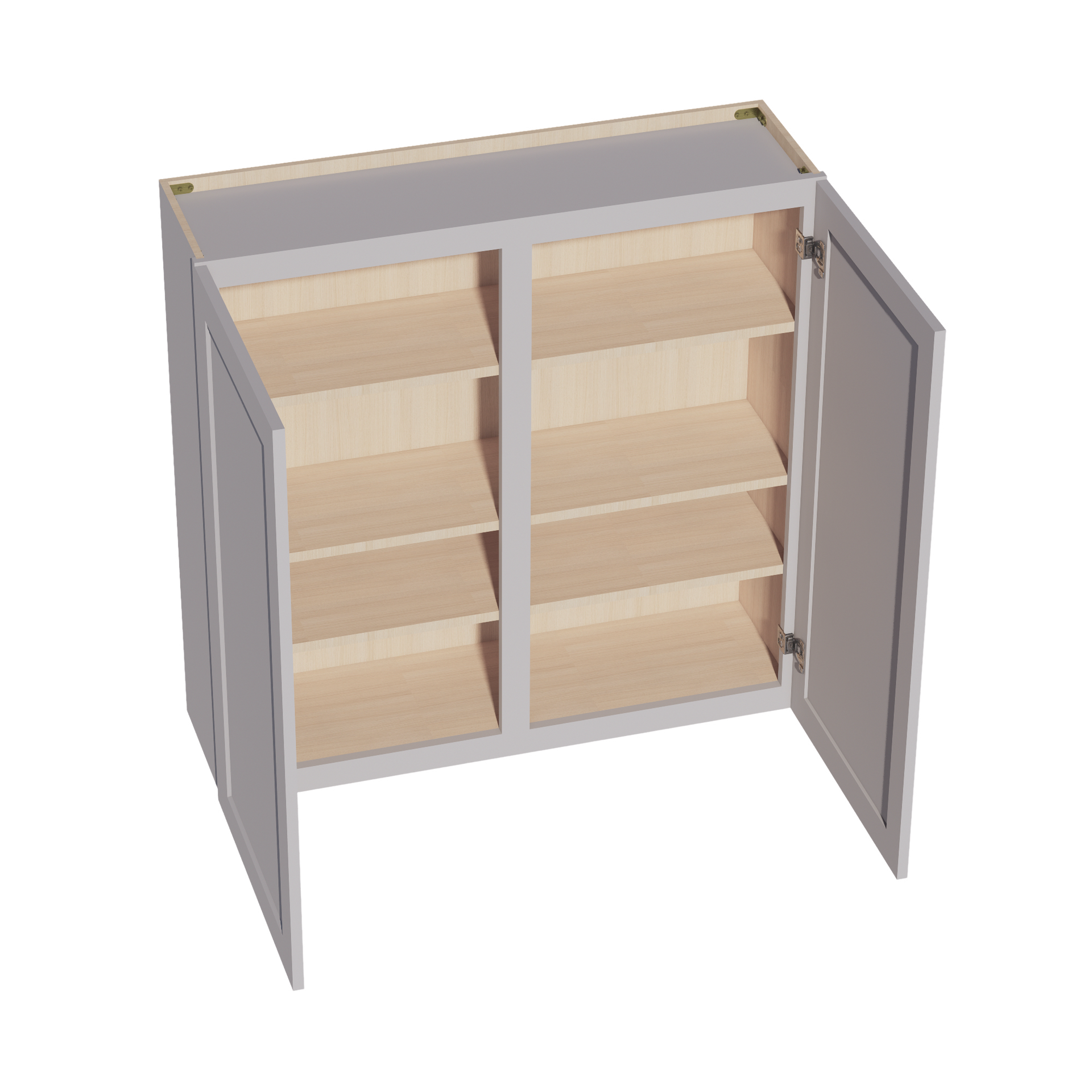W4242-SLG: Shaker Light Grey 42"W x 42"H 2 Doors & 3 Shelves Standard Wall Cabinet