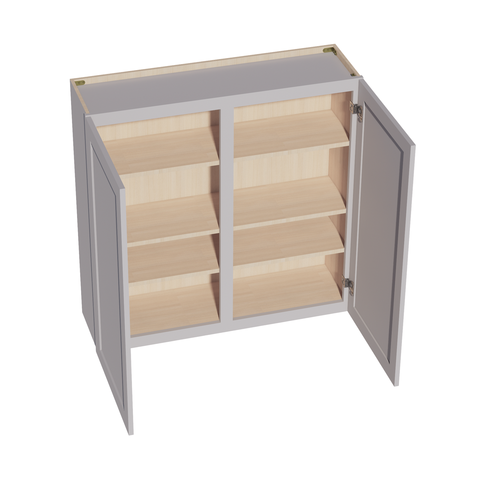 W4242-SLG: Shaker Light Grey 42"W x 42"H 2 Doors & 3 Shelves Standard Wall Cabinet
