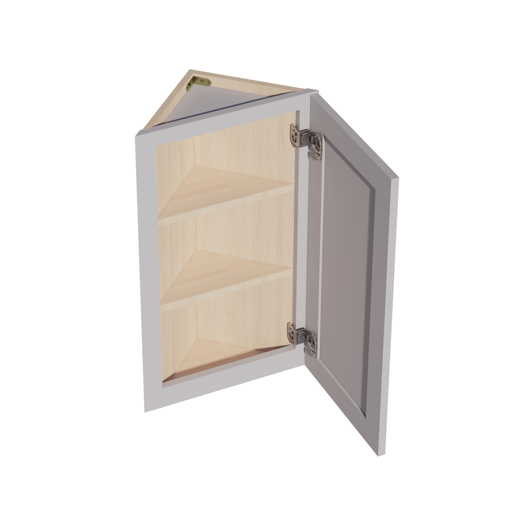 WAE1230-SLG: Shaker Light Grey 12"W x 30"H x 12"D 1 Door & 2 Shelves Wall Angle End Cabinet