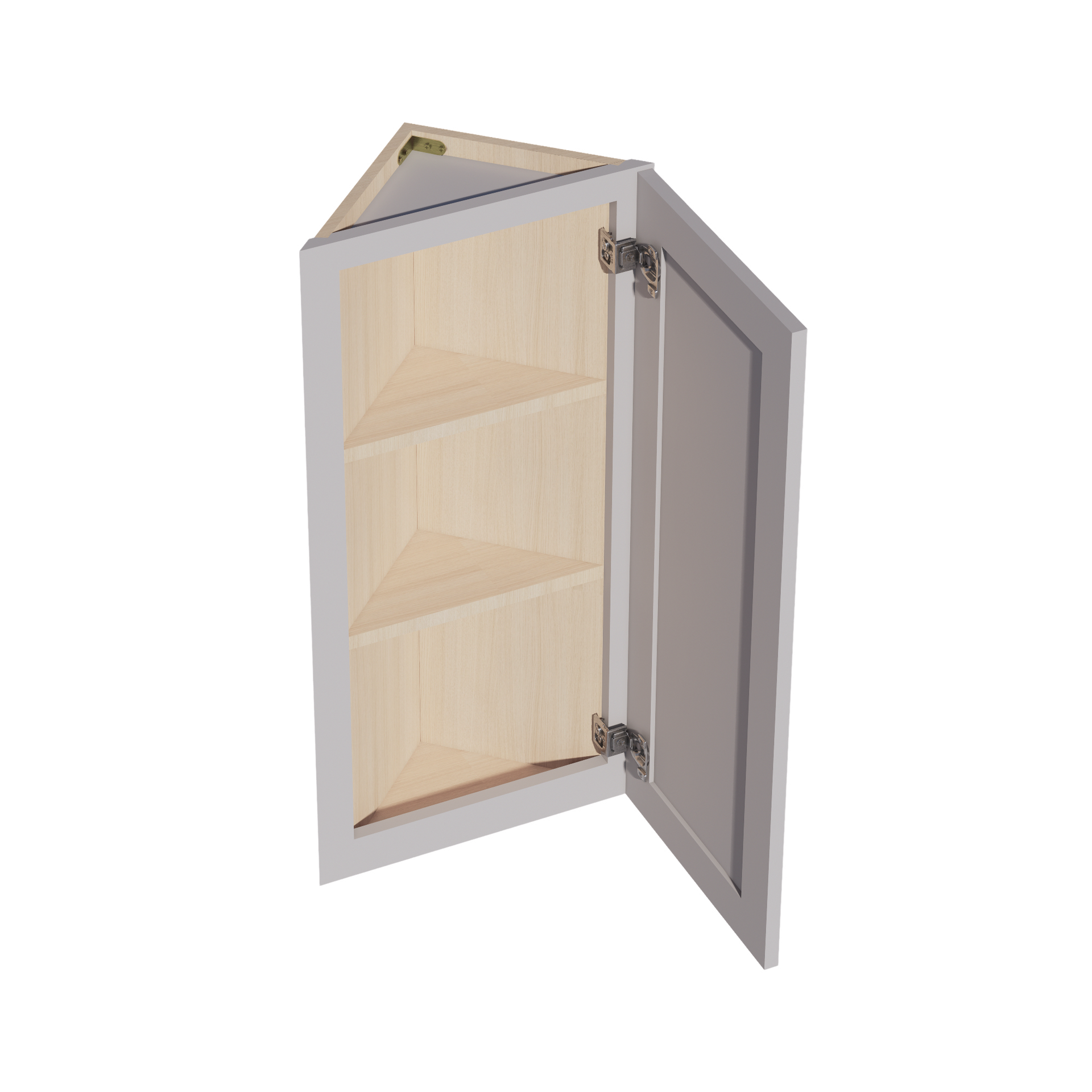 WAE1236-SLG: Shaker Light Grey 12"W x 36"H x 12"D 1 Door & 2 Shelves Wall Angle End Cabinet