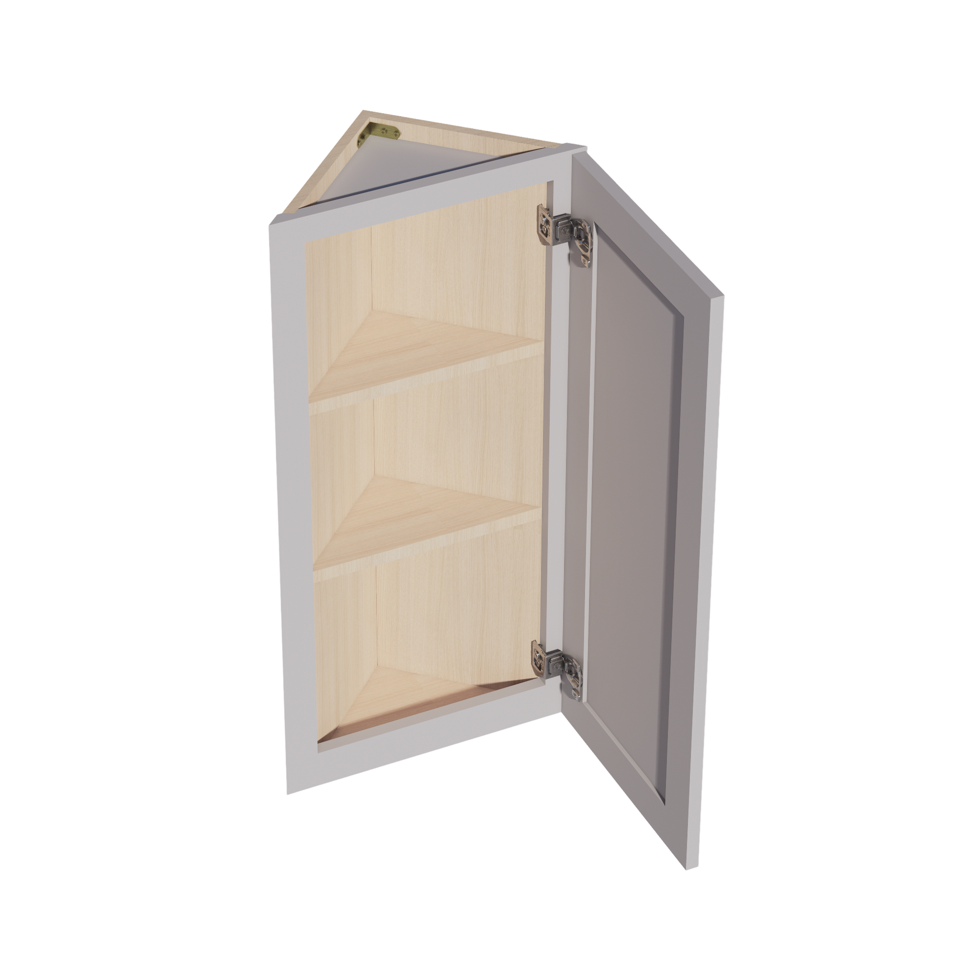WAE1236-SLG: Shaker Light Grey 12"W x 36"H x 12"D 1 Door & 2 Shelves Wall Angle End Cabinet