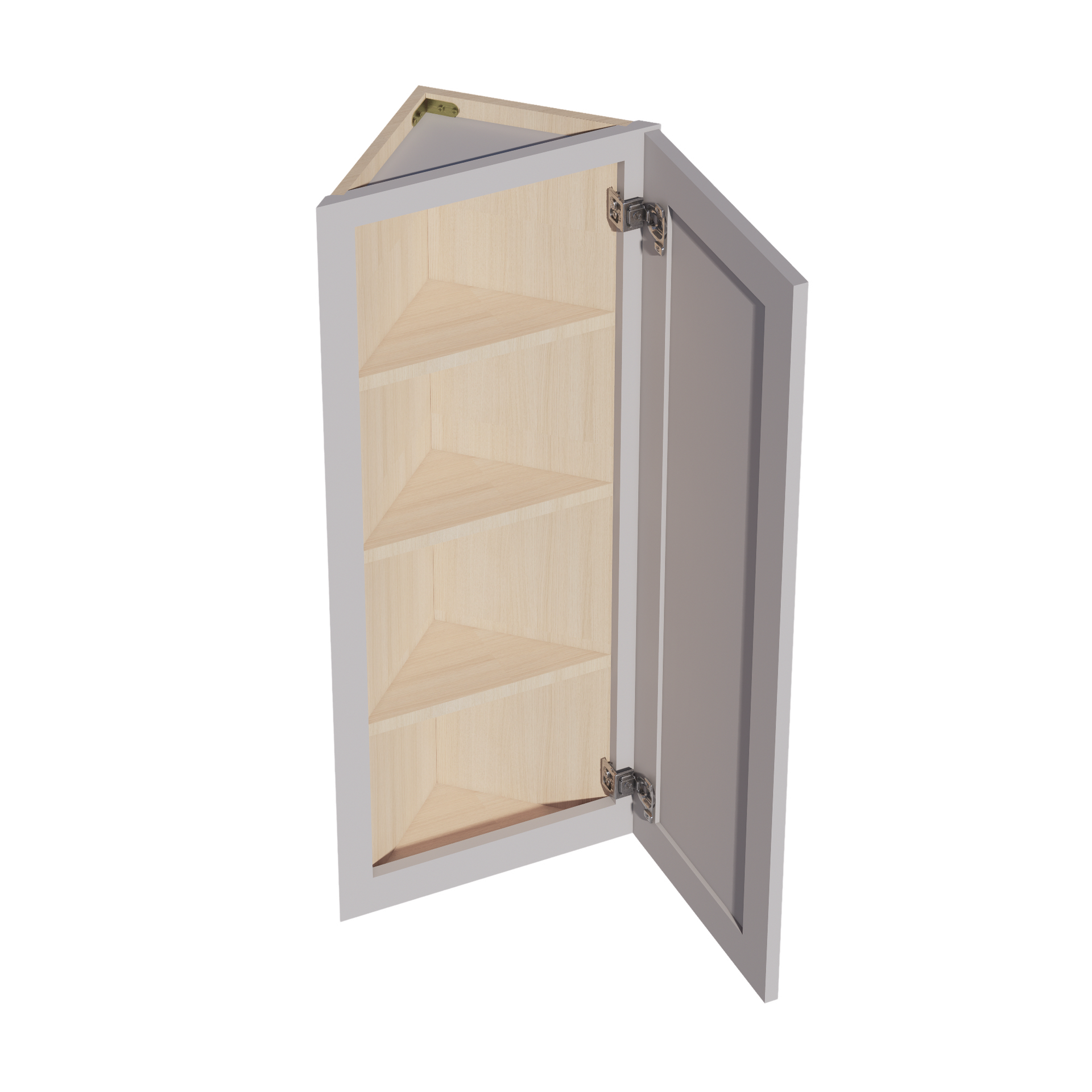WAE1242-SLG: Shaker Light Grey 12"W x 42"H x 12"D 1 Door & 3 Shelves Wall Angle End Cabinet