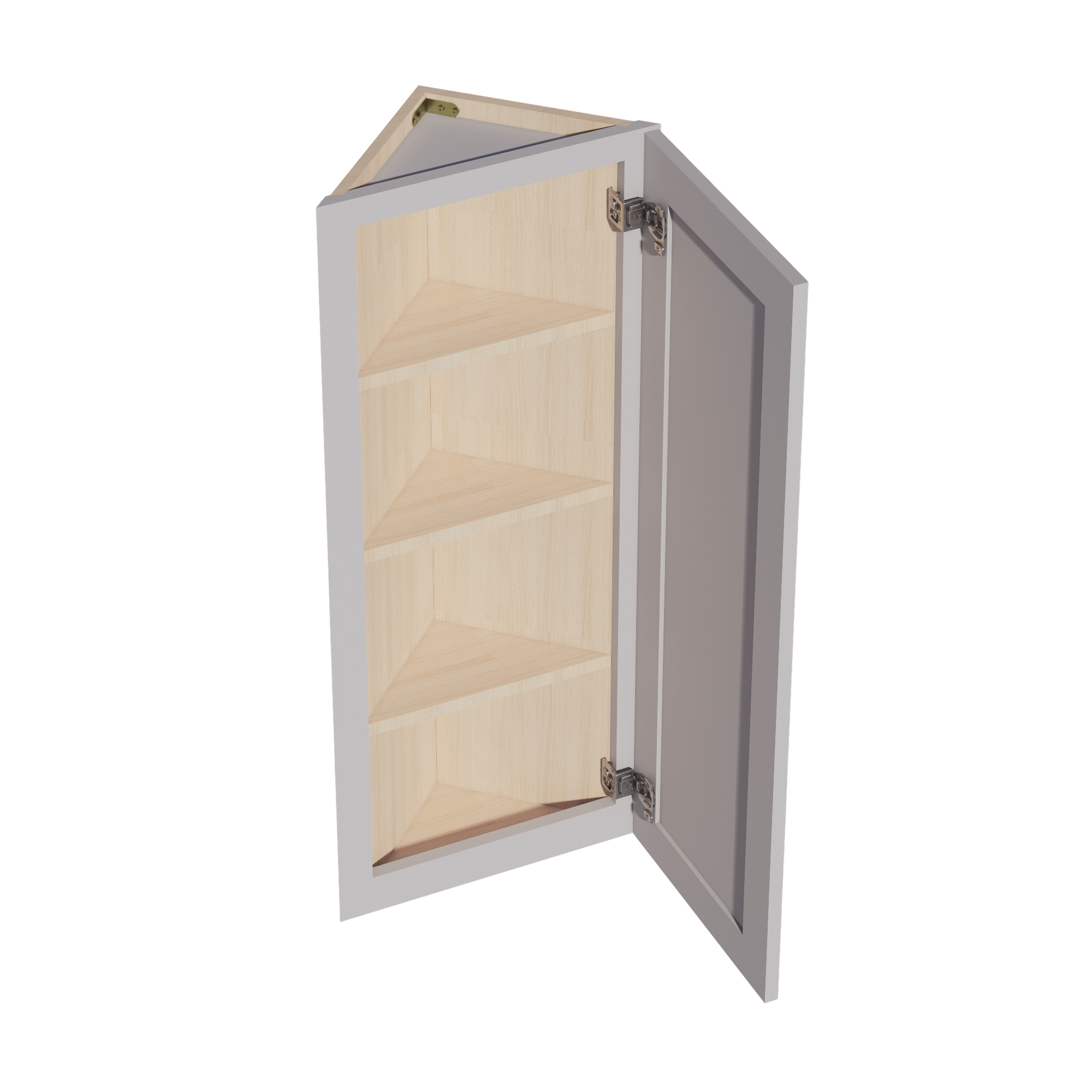 WAE1242-SLG: Shaker Light Grey 12"W x 42"H x 12"D 1 Door & 3 Shelves Wall Angle End Cabinet