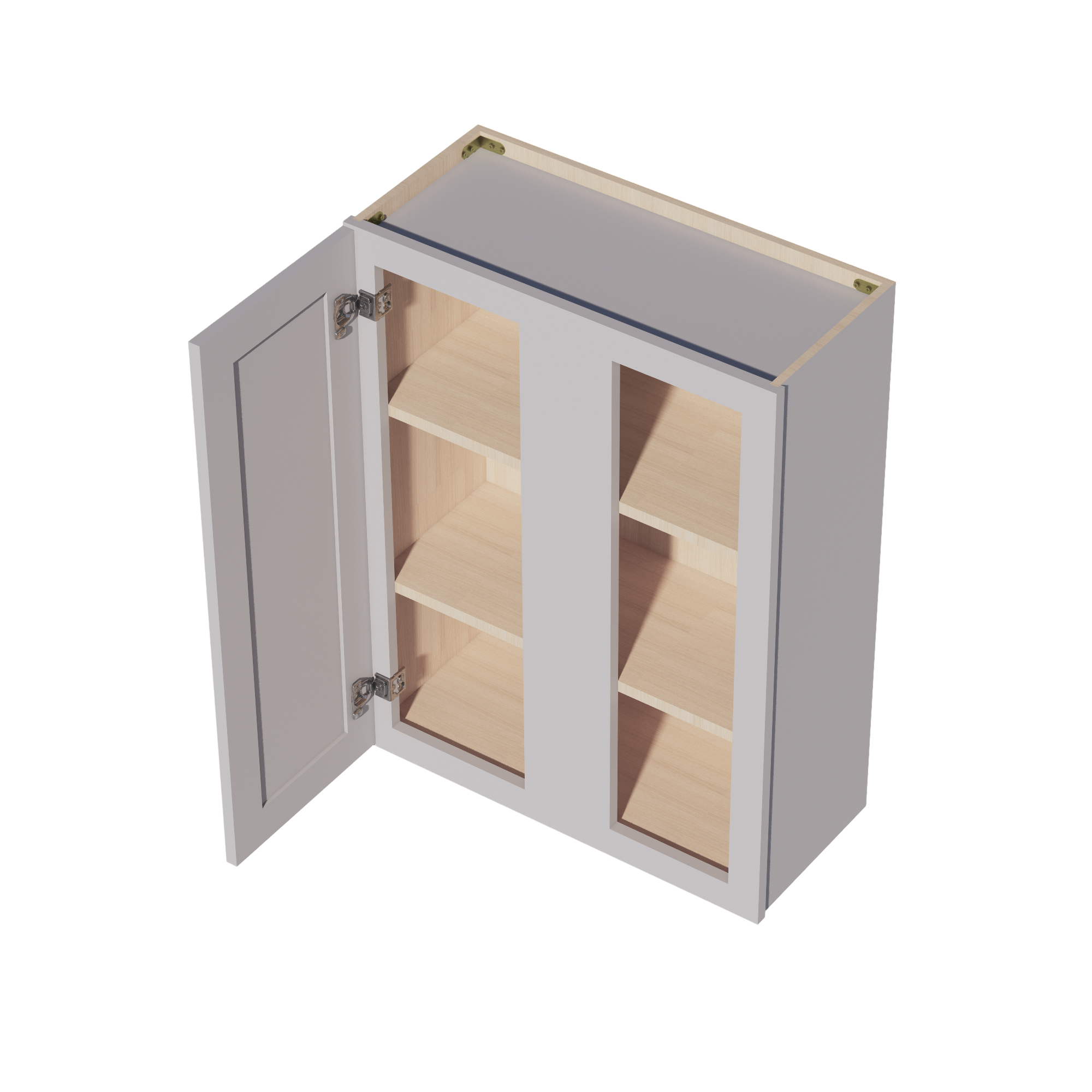 WBC2736-SLG: Shaker Light Grey 27"W x 36"H 1 Door & 2 Shelves Wall Blind Corner Cabinets