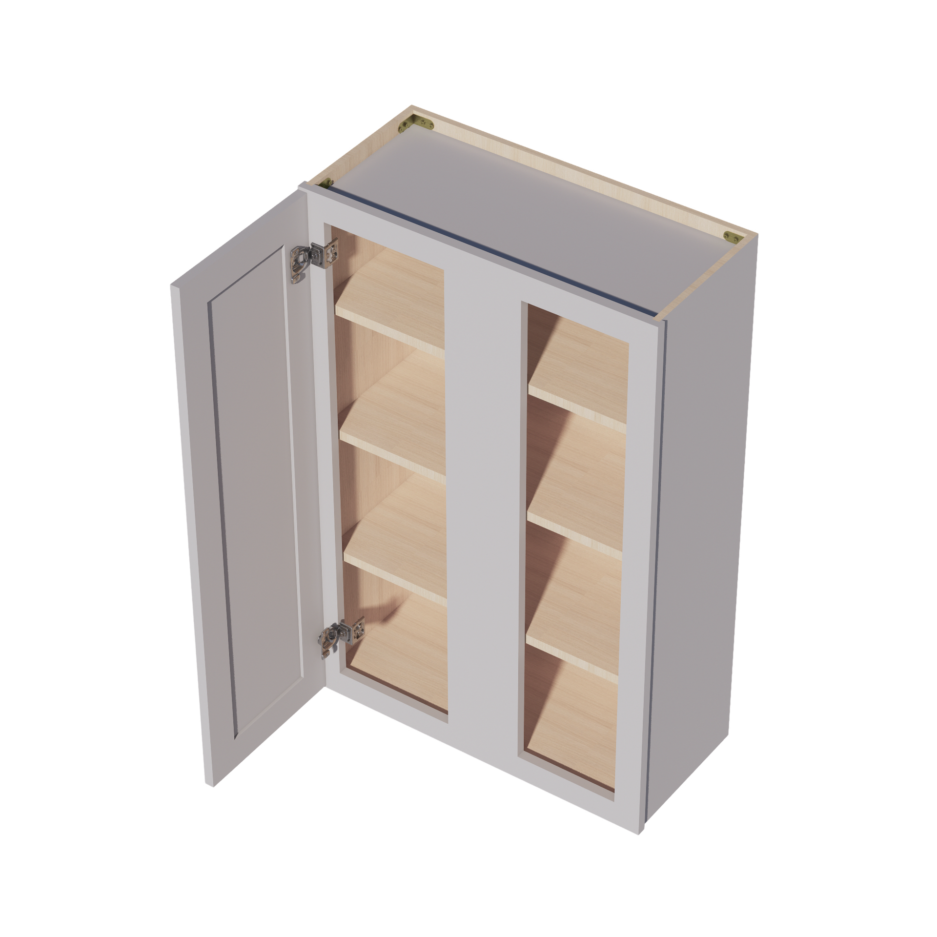 WBC2742-SLG: Shaker Light Grey 27"W x 42"H 1 Door & 2 Shelves Wall Blind Corner Cabinets