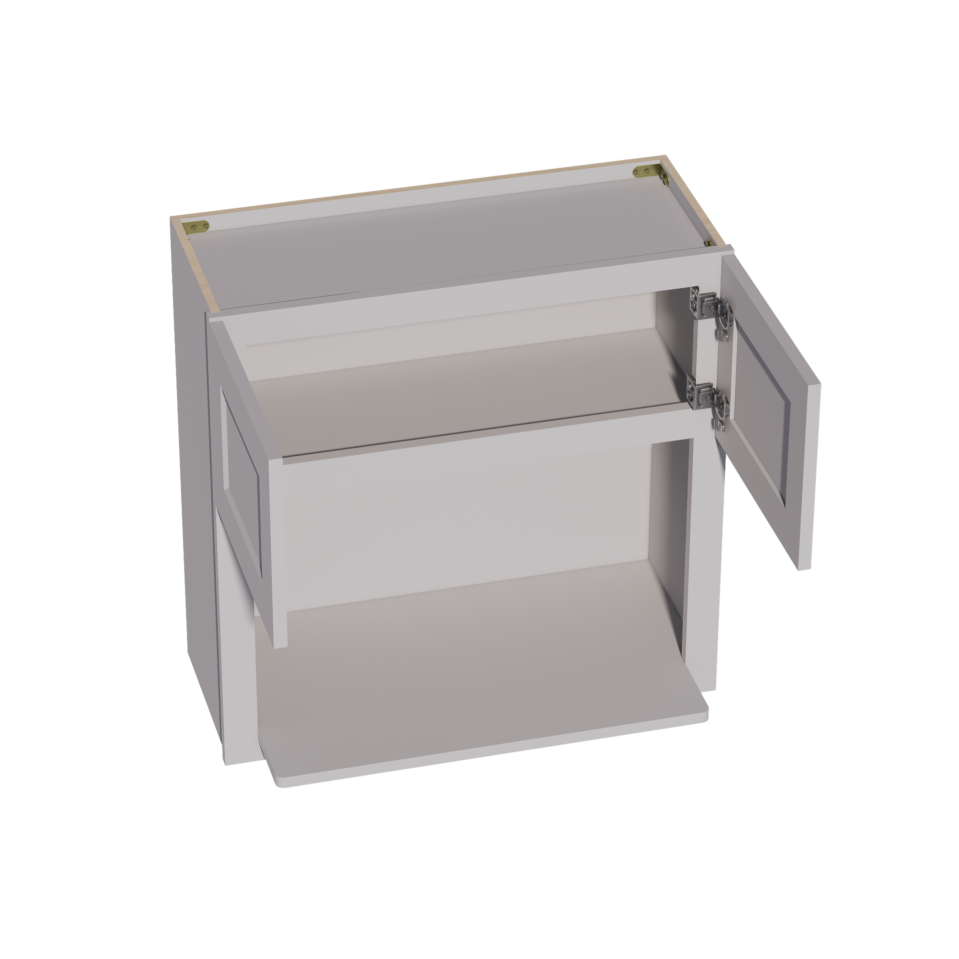 WM3030-SLG  Wall Cabinets 2 Doors Wall Built-in Microwave  - Shaker Style - Light Grey   30"W x 30"H x 12"D