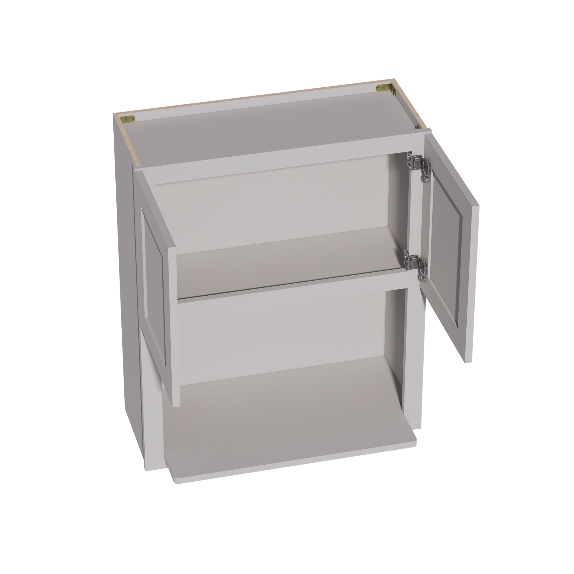 WM3036-SLG: Shaker Light Grey 30"W x 36"H 2 Doors Wall Built-in Microwave Cabinets