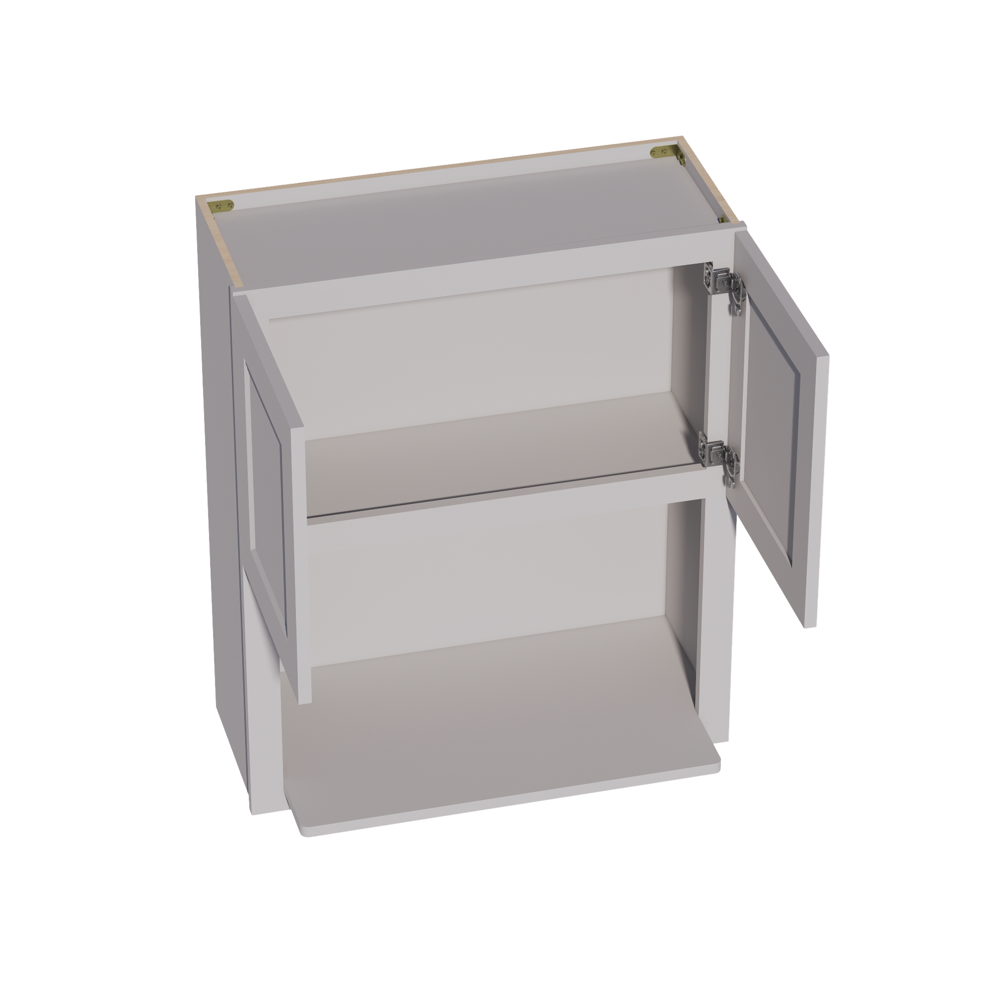 WM3036-SLG: Shaker Light Grey 30"W x 36"H 2 Doors Wall Built-in Microwave Cabinets