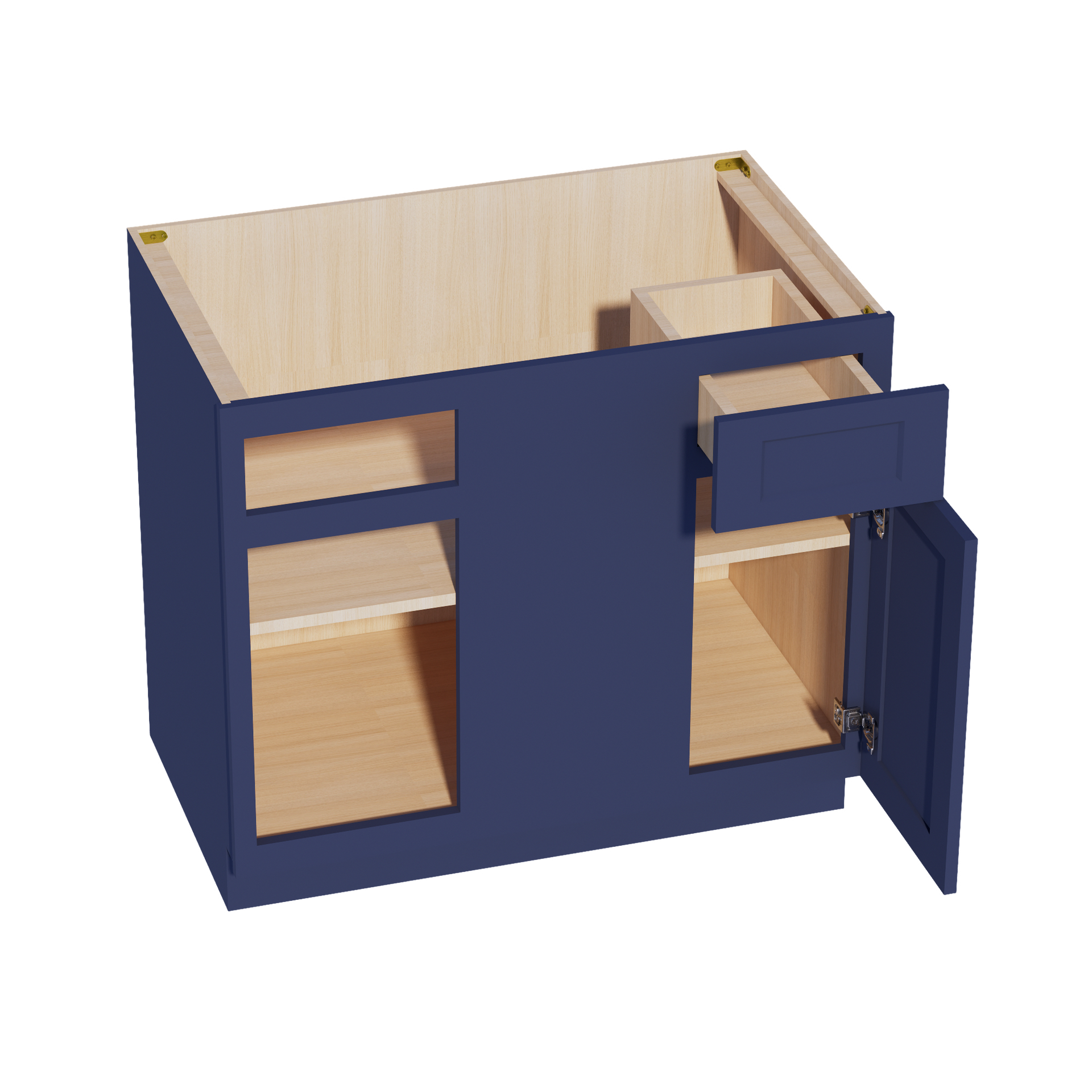 BBC39/42-SB  Base cabinet Blind Corner - Shaker Style - Blue   39"W x 34-1/2"H x 24"D