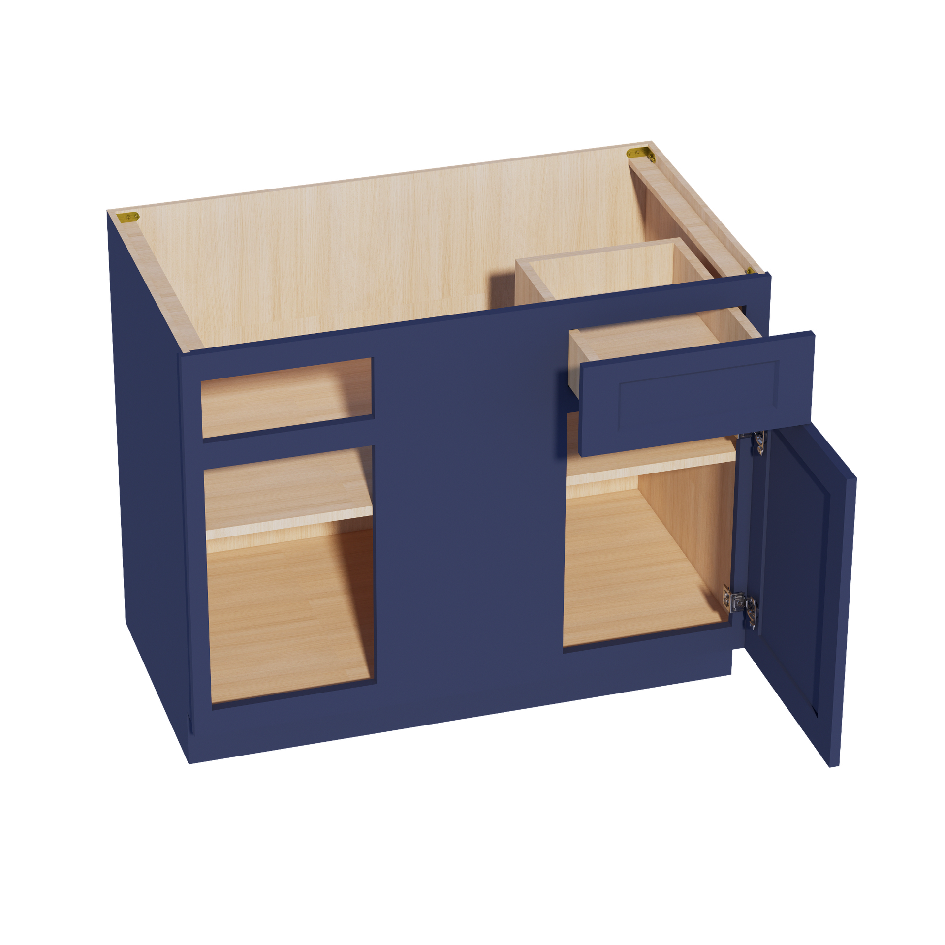 BBC42/45-SB  Base cabinet Blind Corner - Shaker Style - Blue   42"W x 34-1/2"H x 24"D