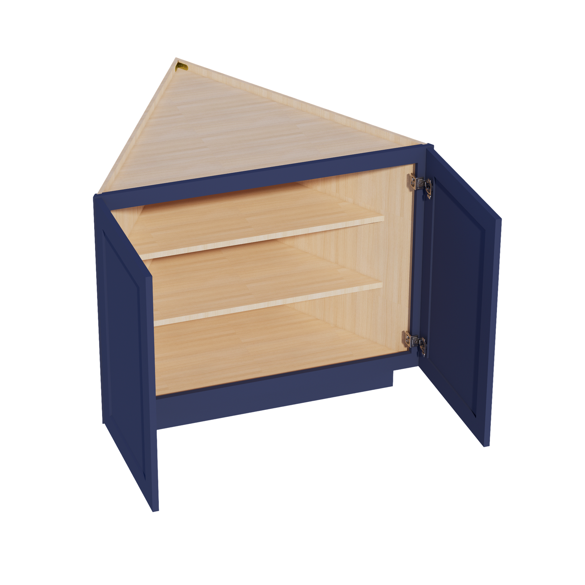 BEC24-SB  Base cabinet 2 Full Height Door Angle - Shaker Style - Blue   24"D x 34-1/2"H x 24"D