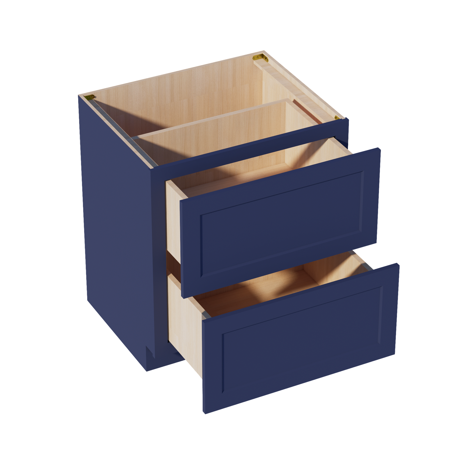DB30-2-SB  Base Cabinet 3 Drawers - Shaker Style - Blue   30"W x 34-1/2"H x 24"D